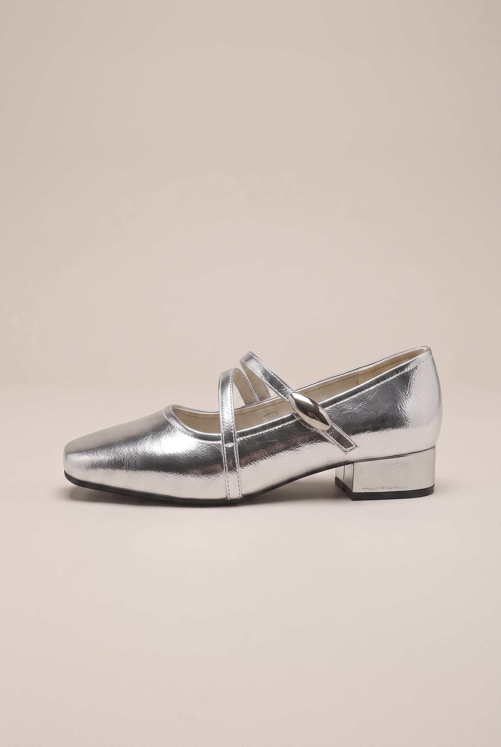 Maria | French Style Low Heel Mary Jane Shoes Square-Toe Velcro Strap Flats