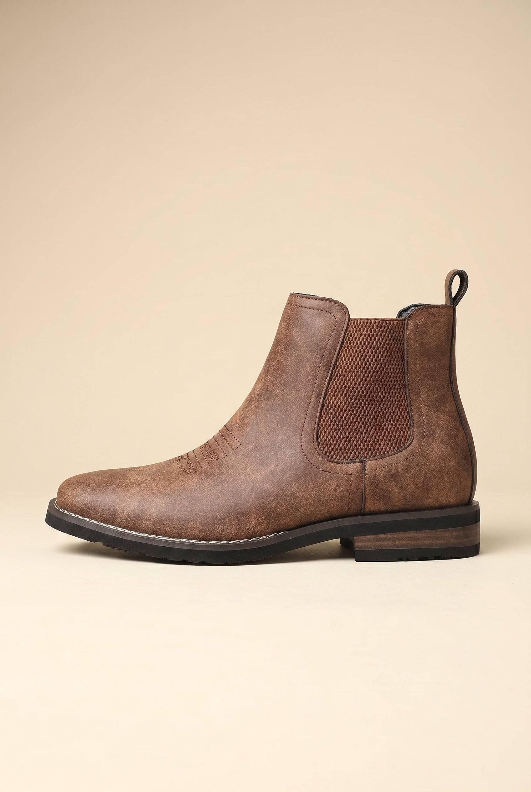 Tycho | Men's Chelsea Mid-Calf Boots Slip-On Leather British Style Boots