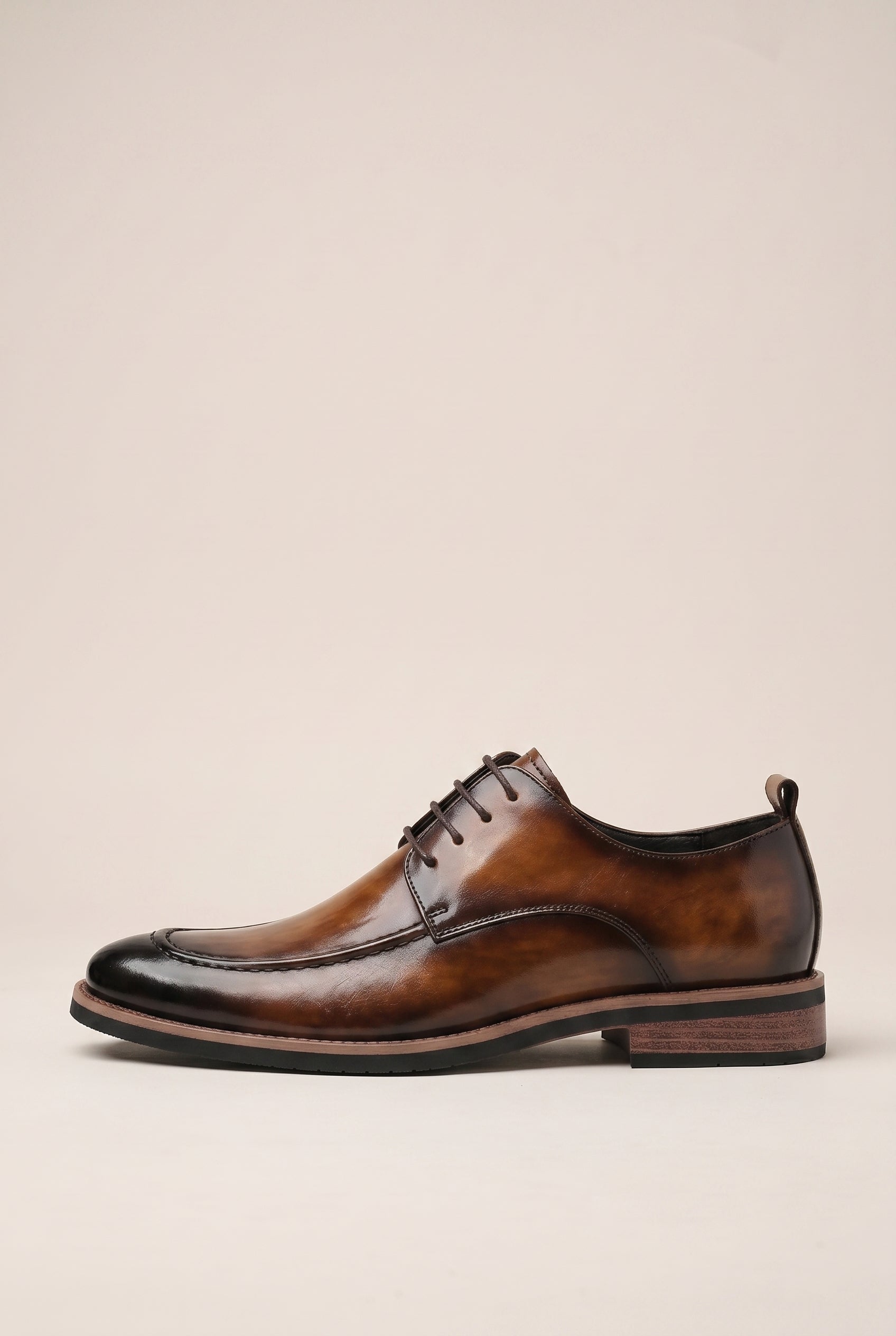 Tycho | Men's Leather Lace-Up Shoes Fur Lined Round Toe Warm Dress Shoes