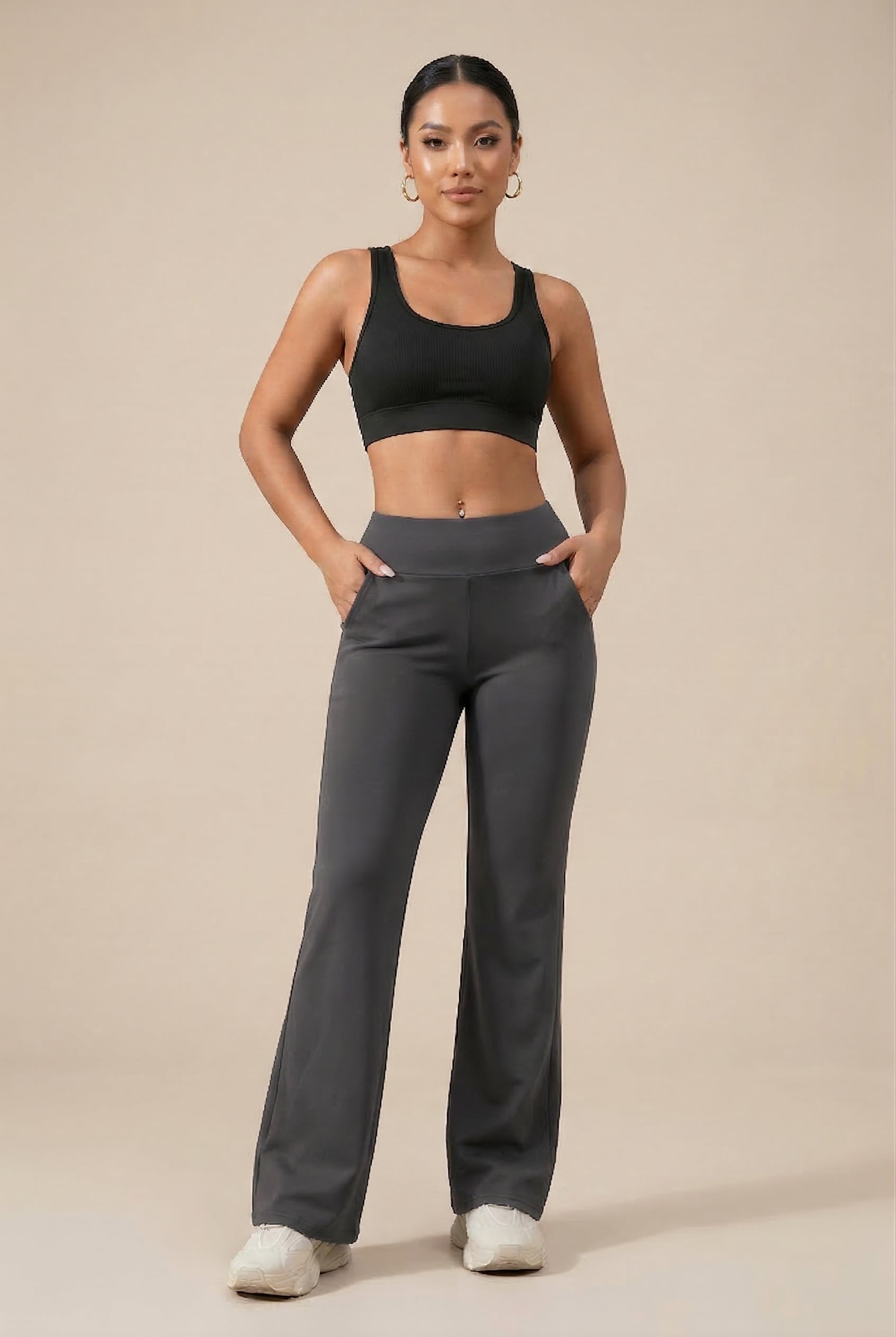 Women's High-Waist Loose Fit Wide-Leg Yoga Pants