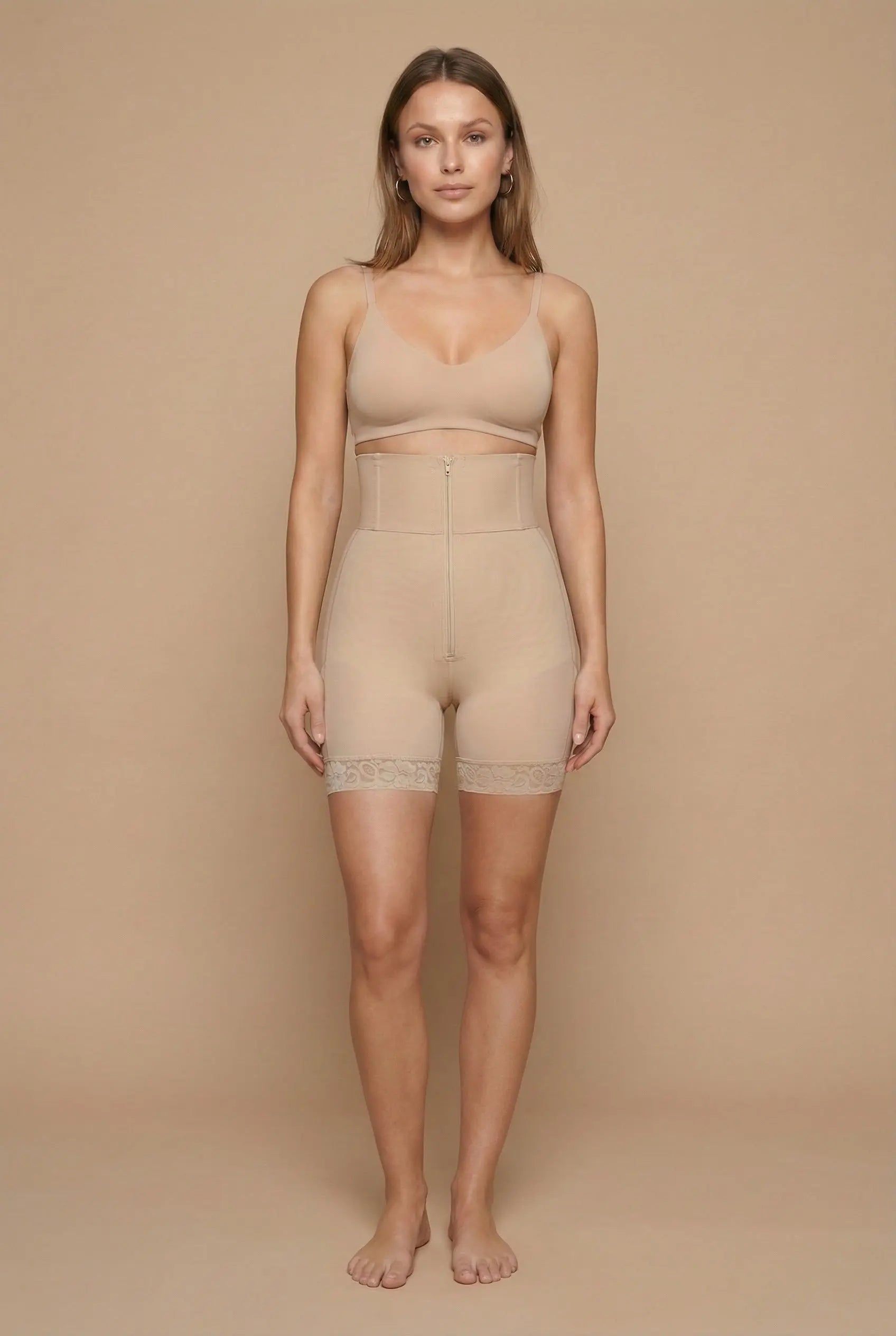 Women’s Boned Zip-Up High-Waisted Sculpting Shorts Luna Body Co