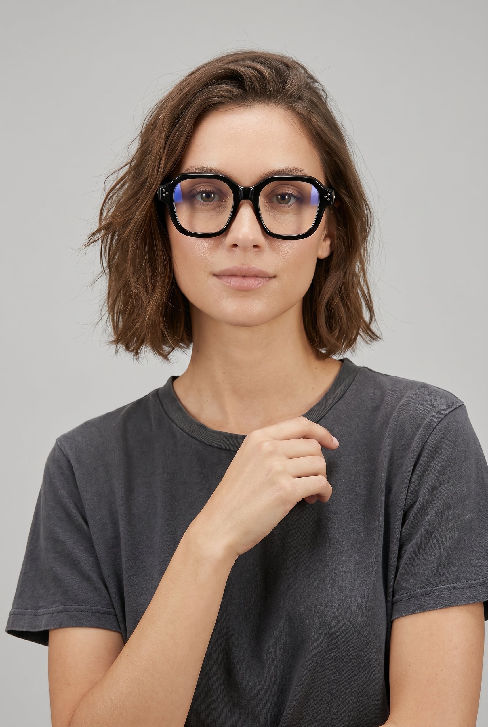 Orion | Anti Blue Light Glasses Hexagon Square Frame Large Geometric PC