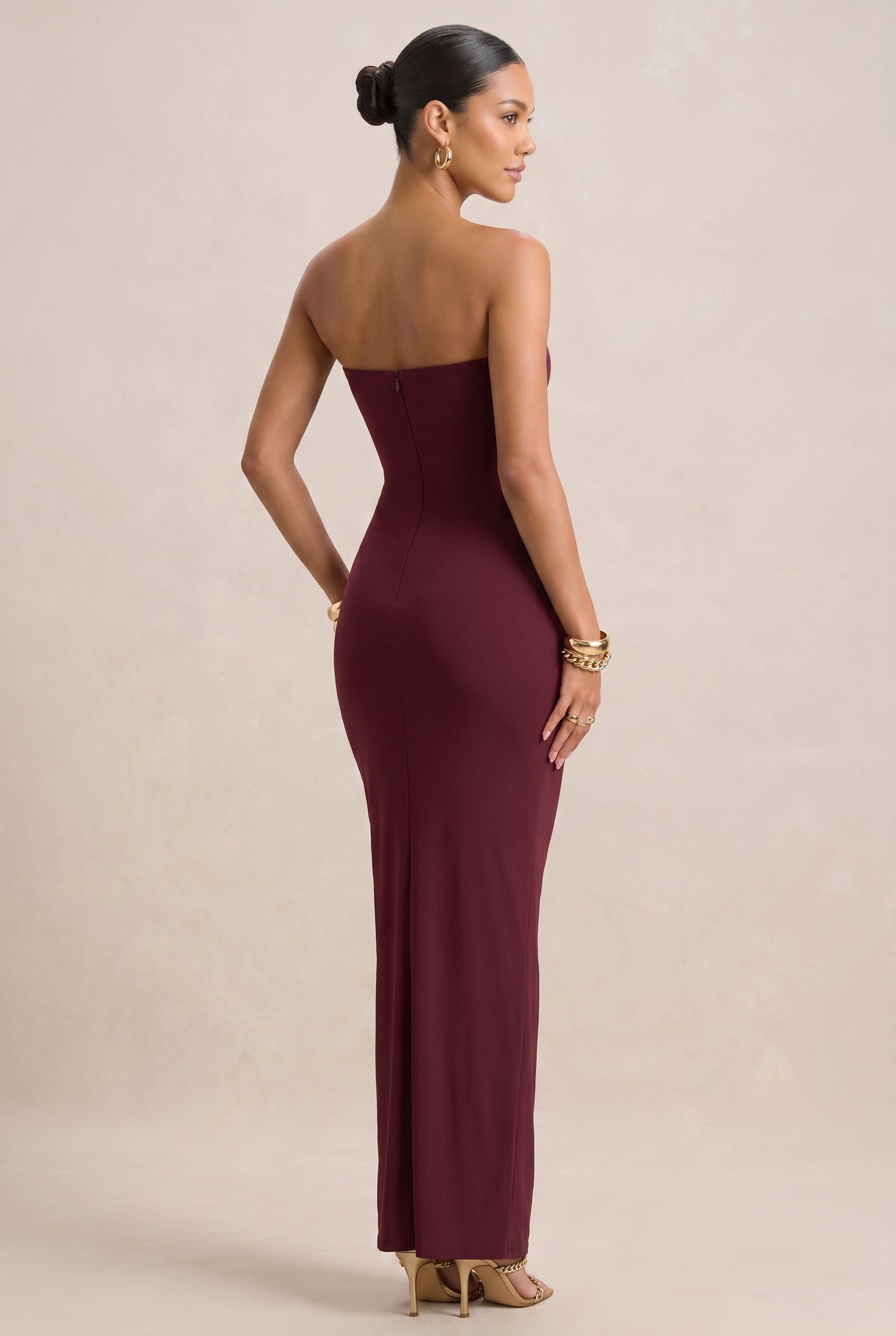 Women's Slim Pleated Wrap Maxi Dress – Sleeveless Tube Top High-Waisted with Ribbon Tie Detail