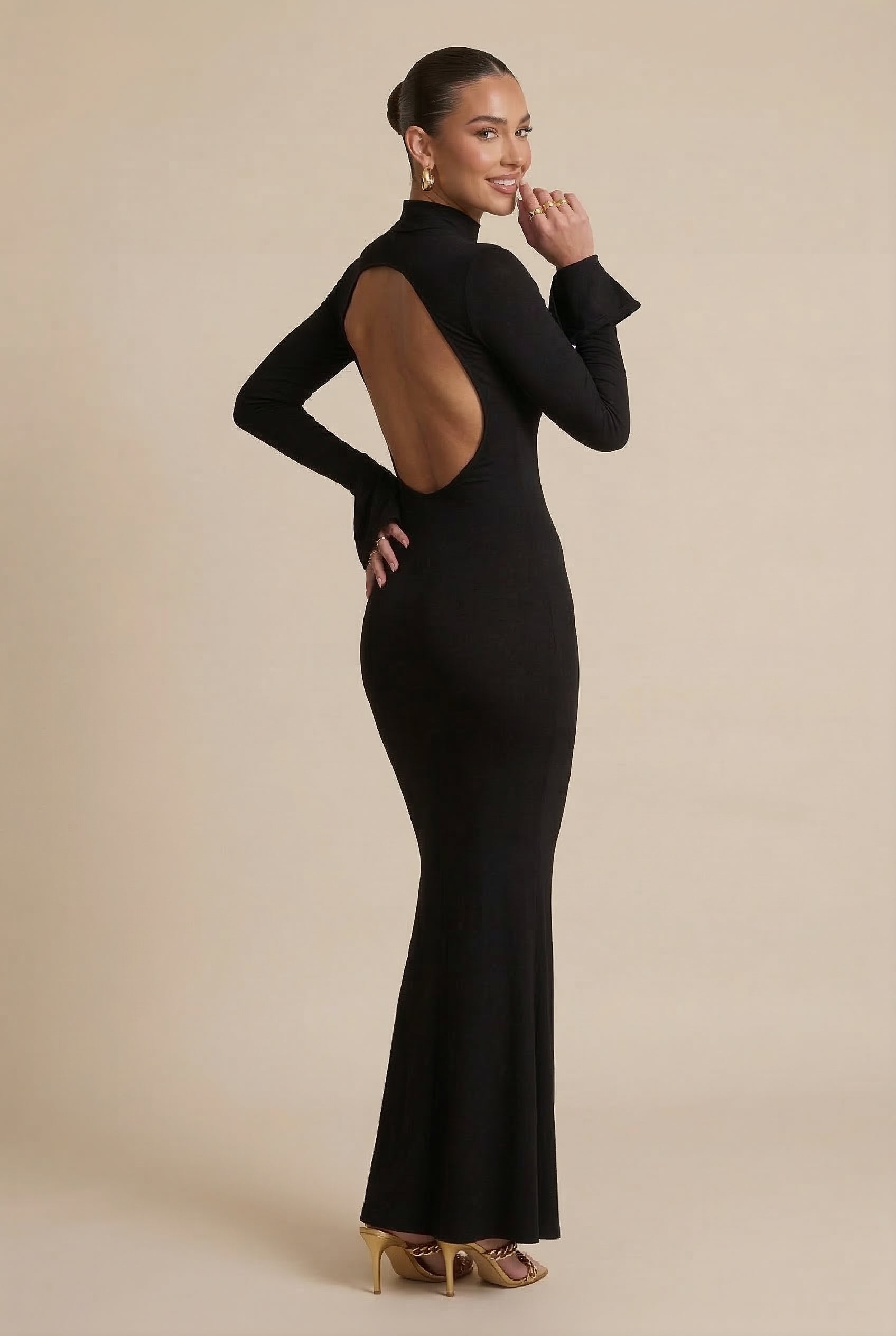 Women's Backless Knit Bodycon Dress