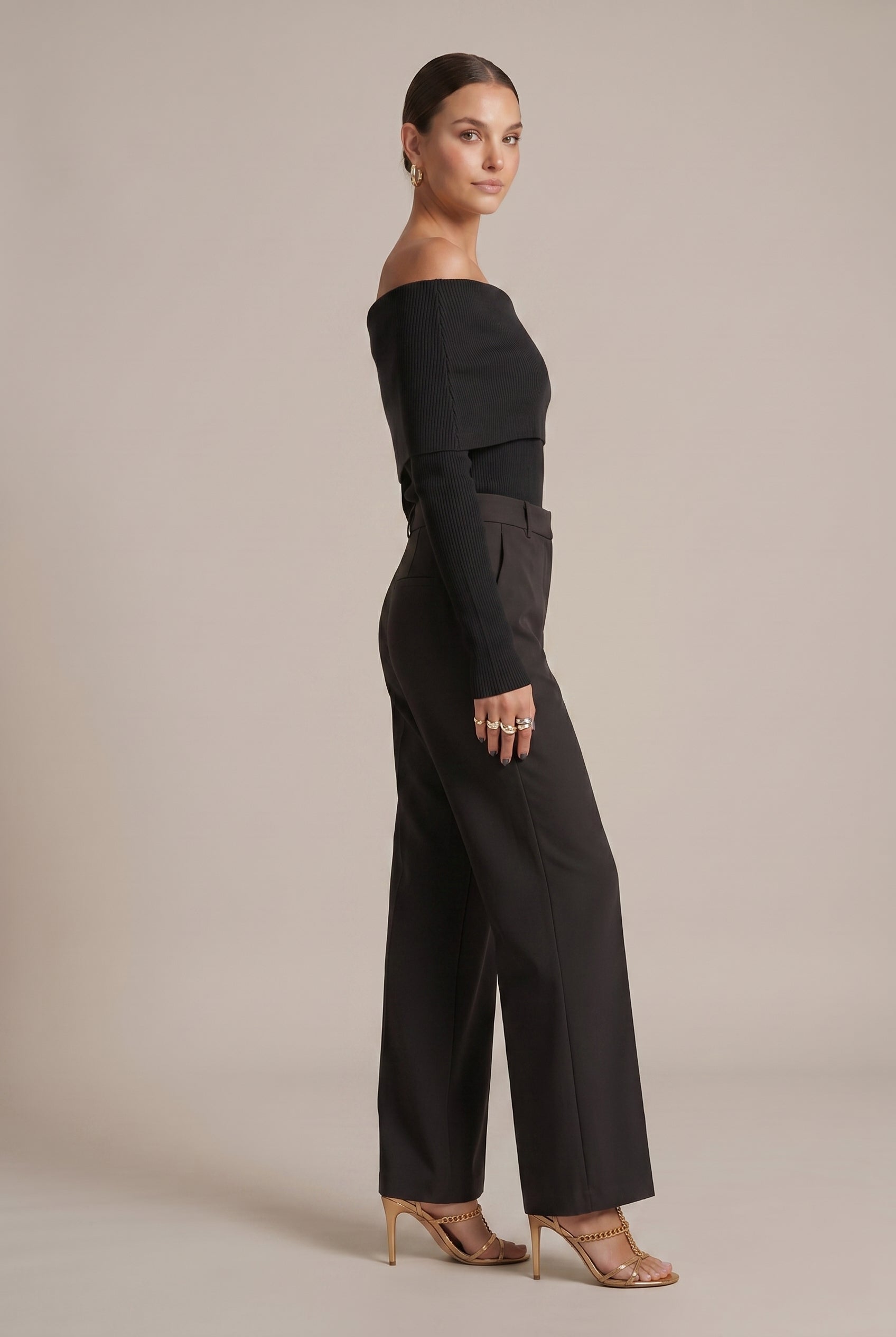 Women's One-Shoulder Long Sleeve Top - Slim Fit Asymmetric Pullover Blouse