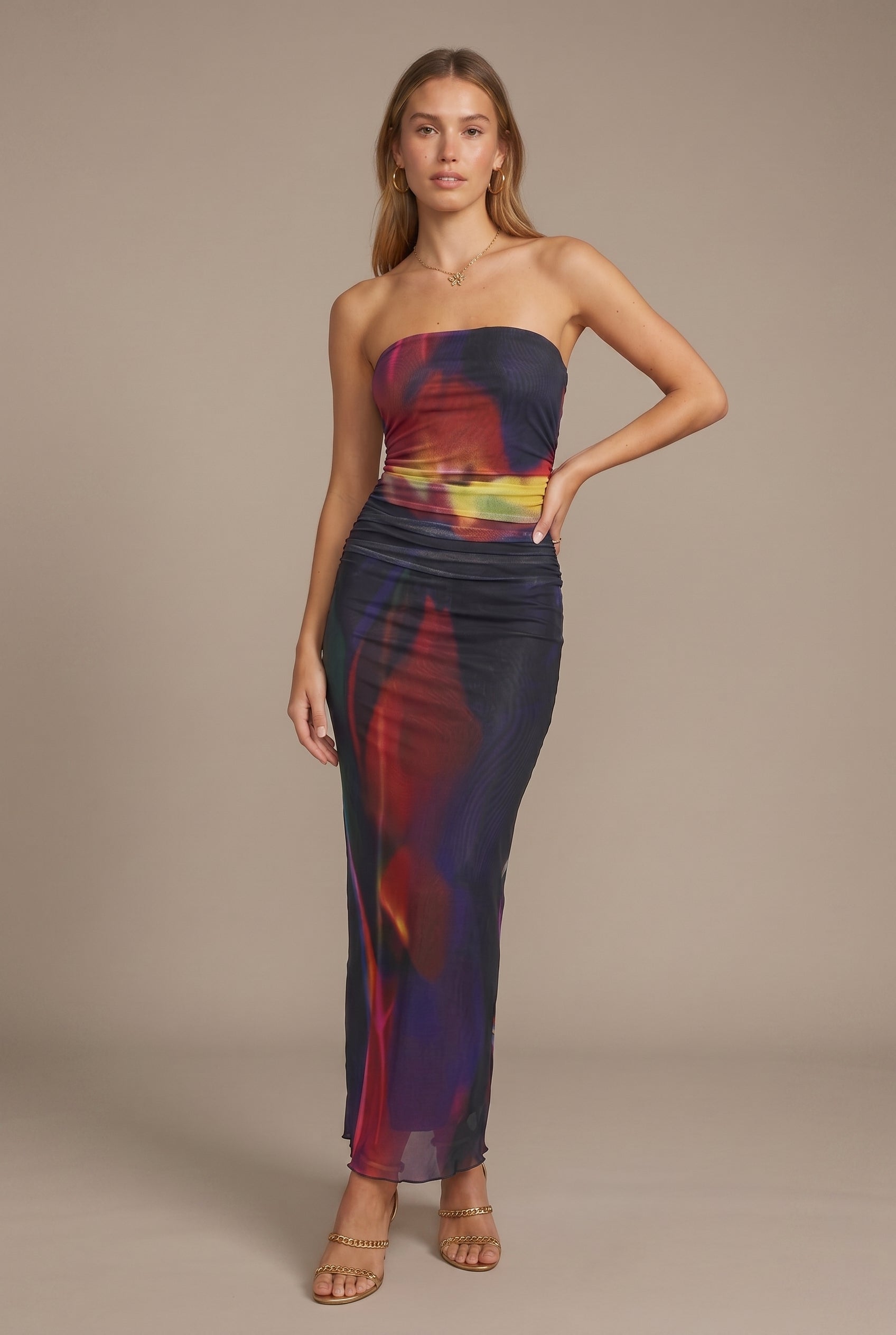 Women's Stunning Backless Floral Maxi Dress – A-Line Lace-Up Sleeveless Long Skirt