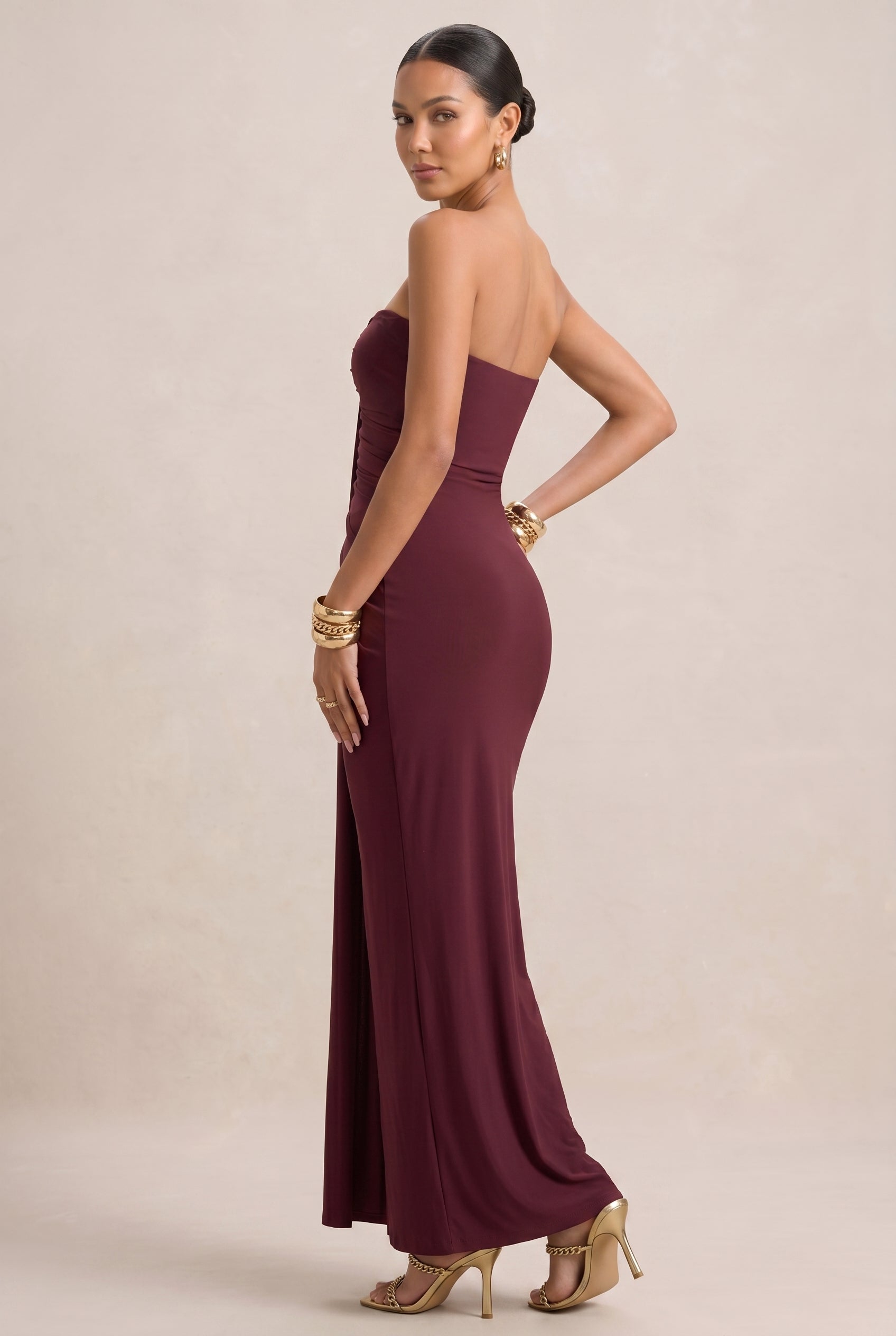 Women's Slim Pleated Wrap Maxi Dress – Sleeveless Tube Top High-Waisted with Ribbon Tie Detail