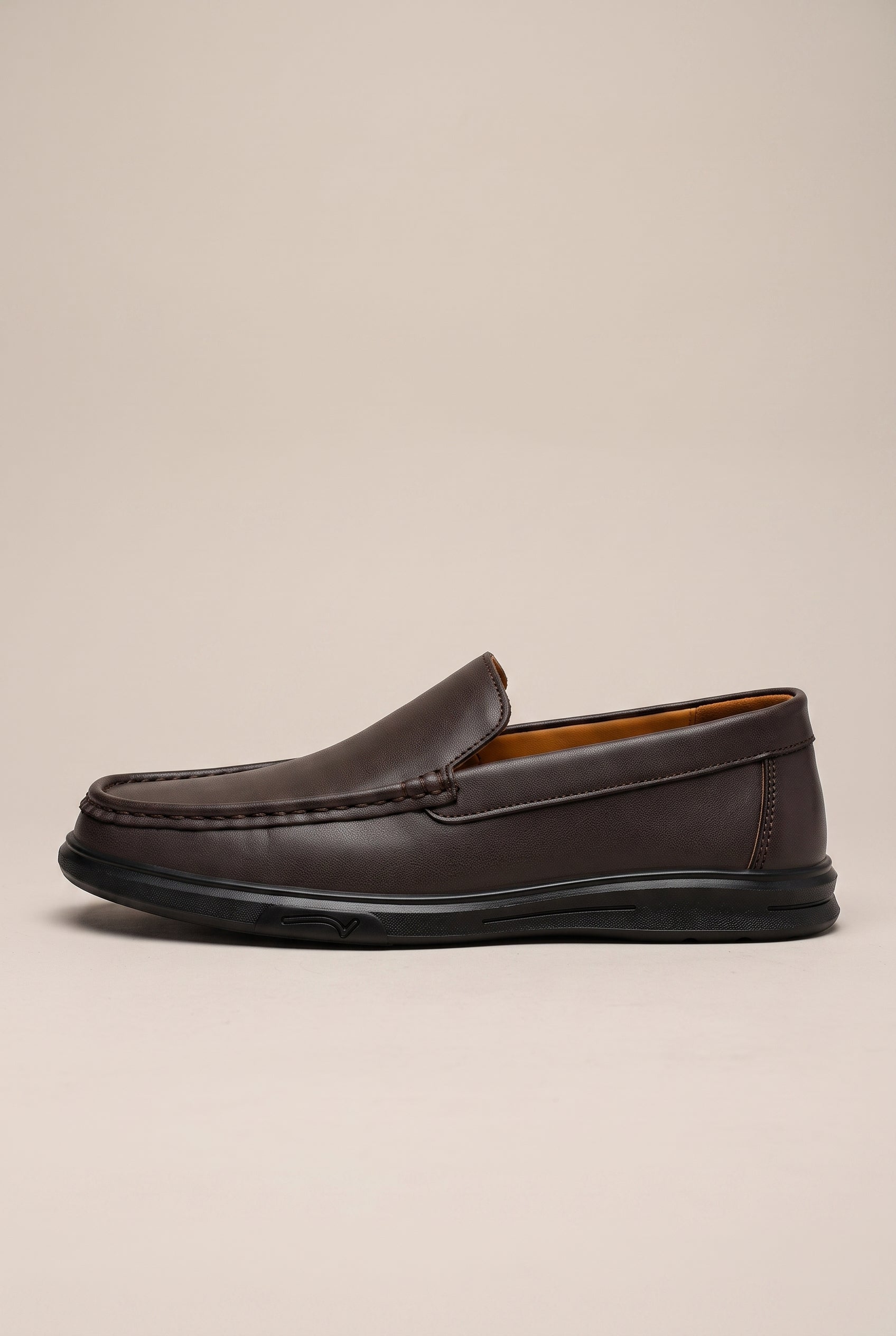 Nadir | Men's Leather Slip-On Loafers Cowhide Round Toe Business Casual Shoes