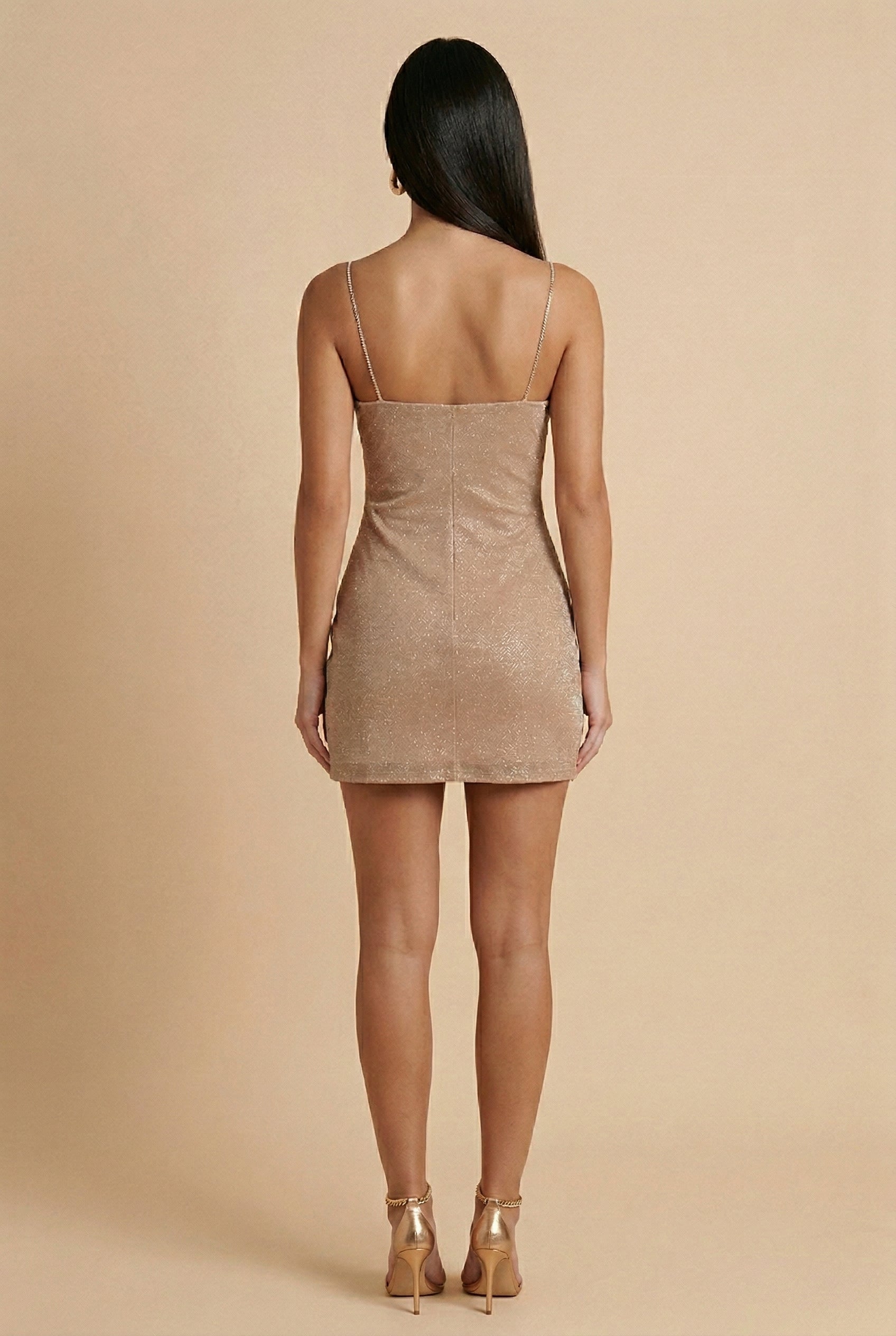 Women’s Solid-Color Glitter Bodycon Pencil Skirt – High Waist, Curve-Hugging Design