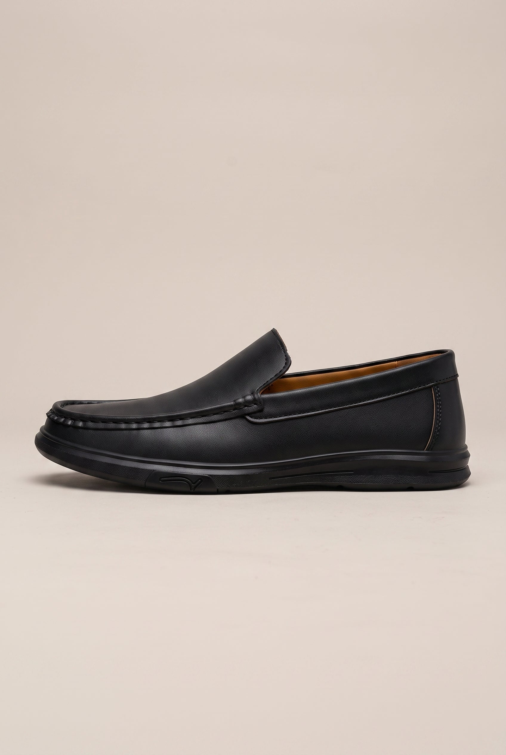 Nadir | Men's Leather Slip-On Loafers Cowhide Round Toe Business Casual Shoes