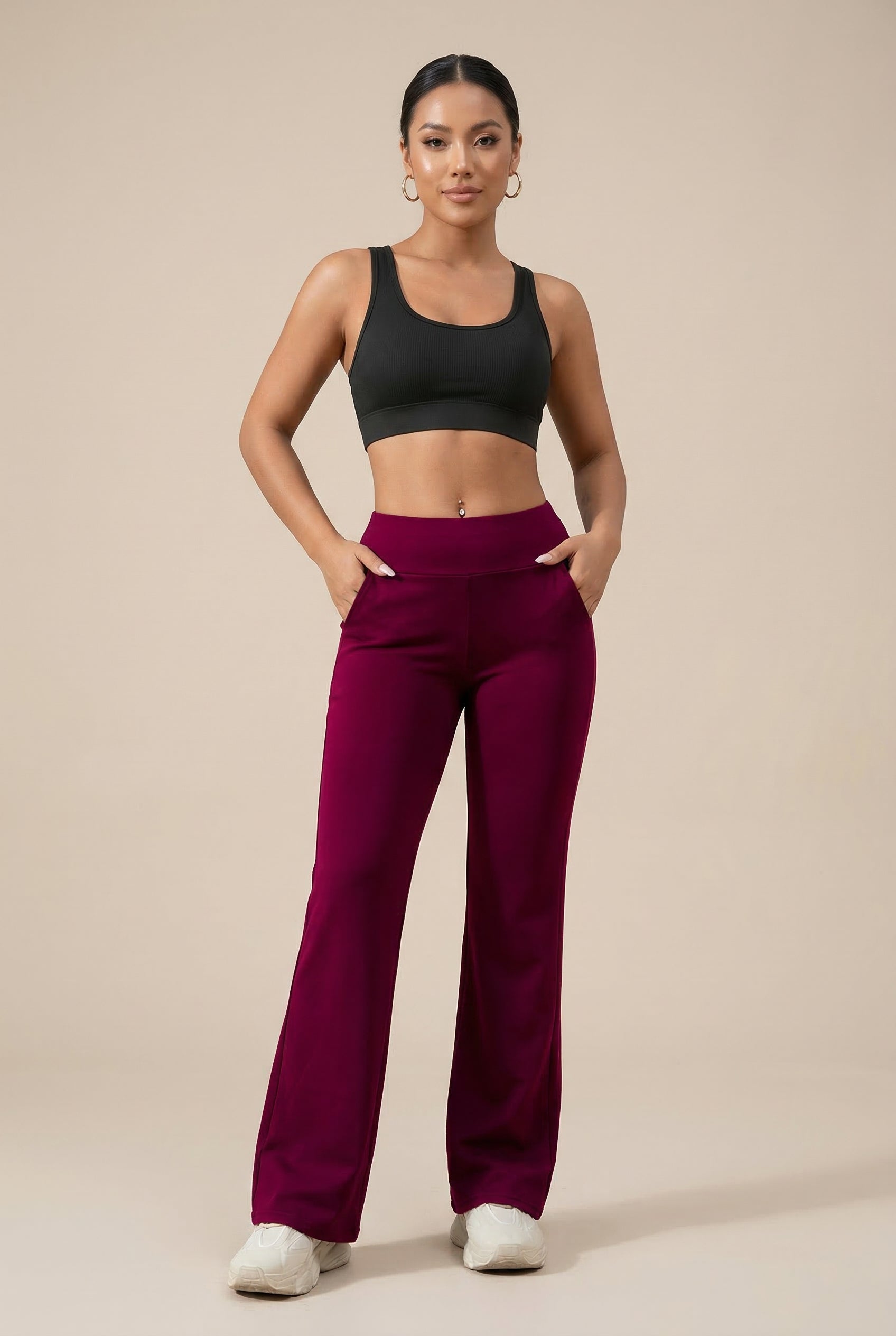 Women's High-Waist Loose Fit Wide-Leg Yoga Pants