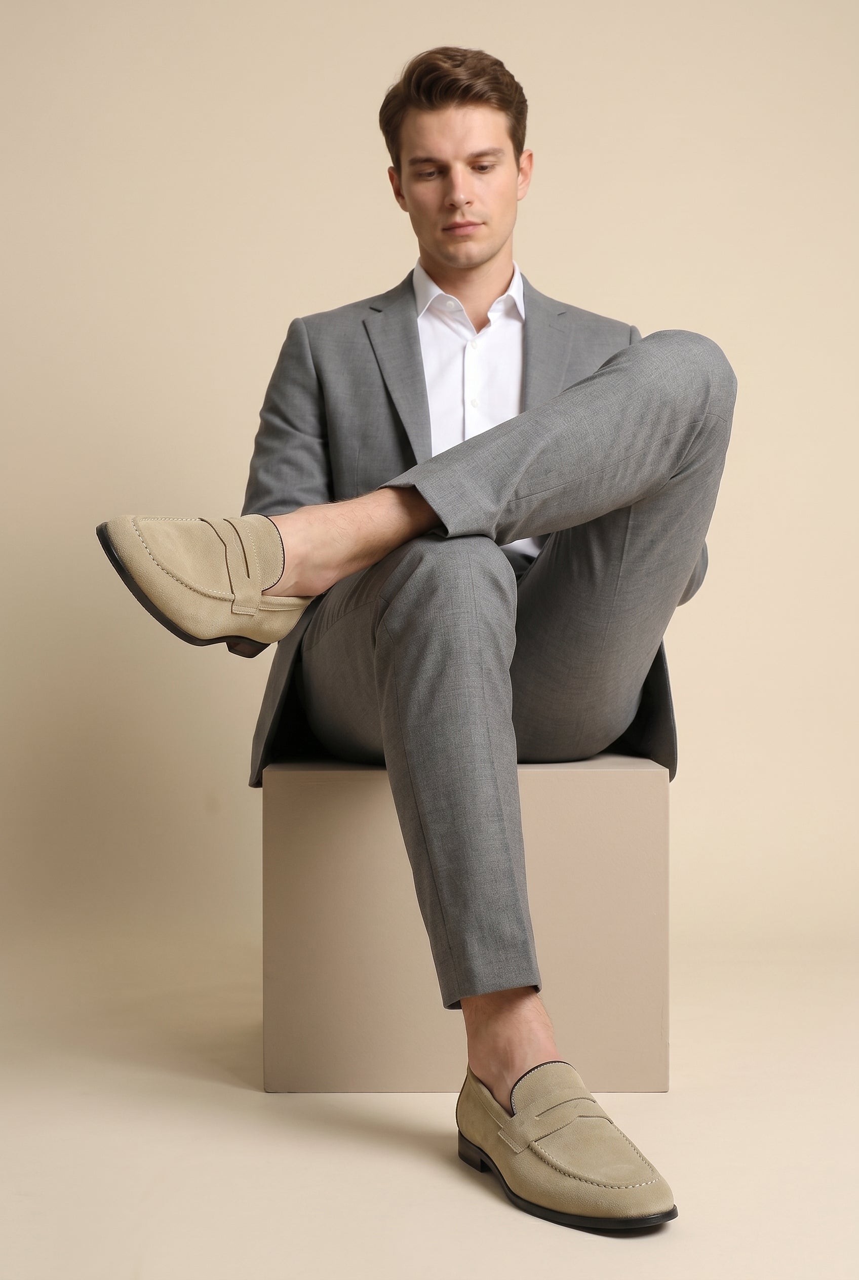 Perigee | Men's Suede Slip-On Shoes Casual Breathable Loafers British Style