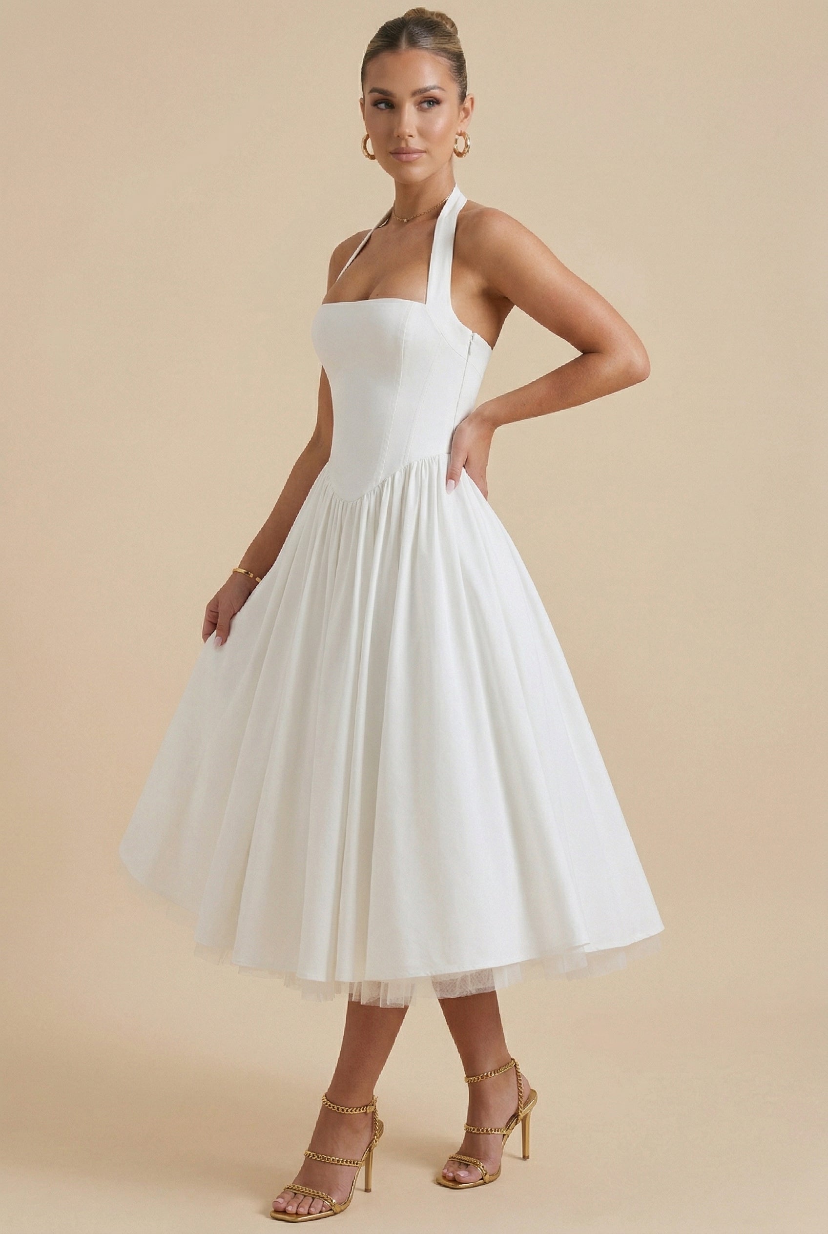 Women's Triple-Layer Mesh Puffy Dress with Elastic Waist