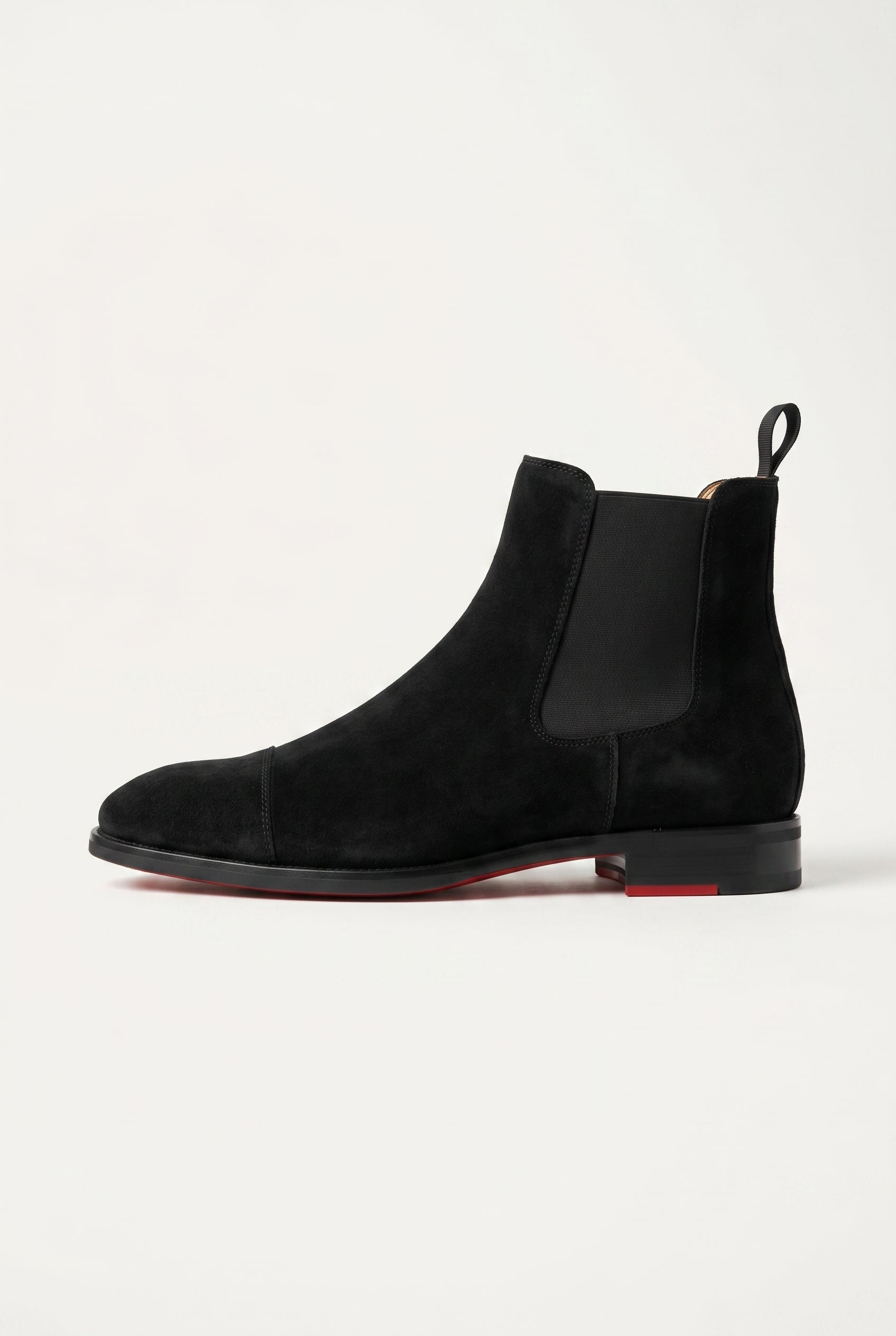 Apollo | Men's Leather Chelsea Boots Pointed Toe Red Sole Slip-On Boots