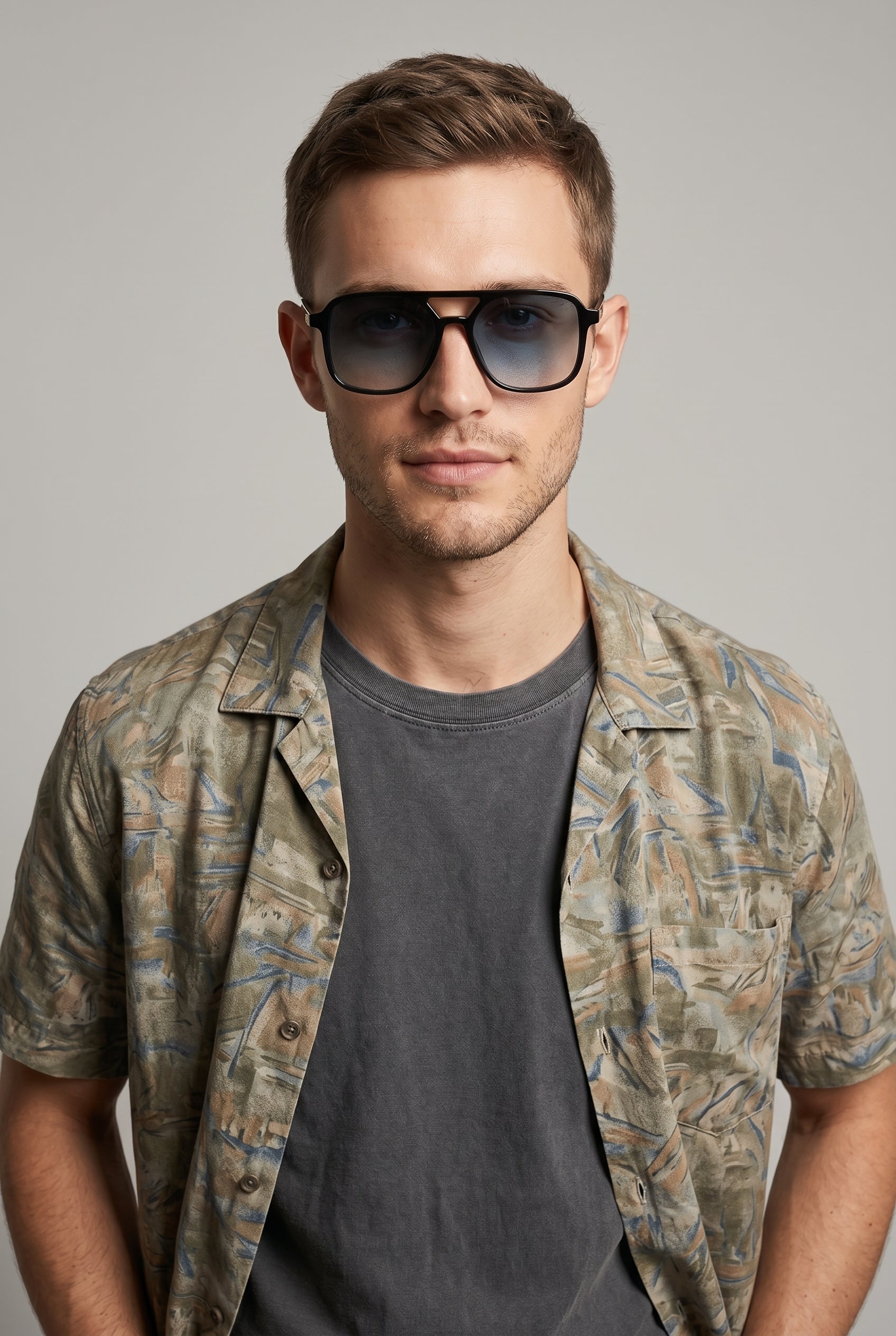 Eclipse | Square Polarized Sunglasses Retro Double Bridge UV400 TAC Lens