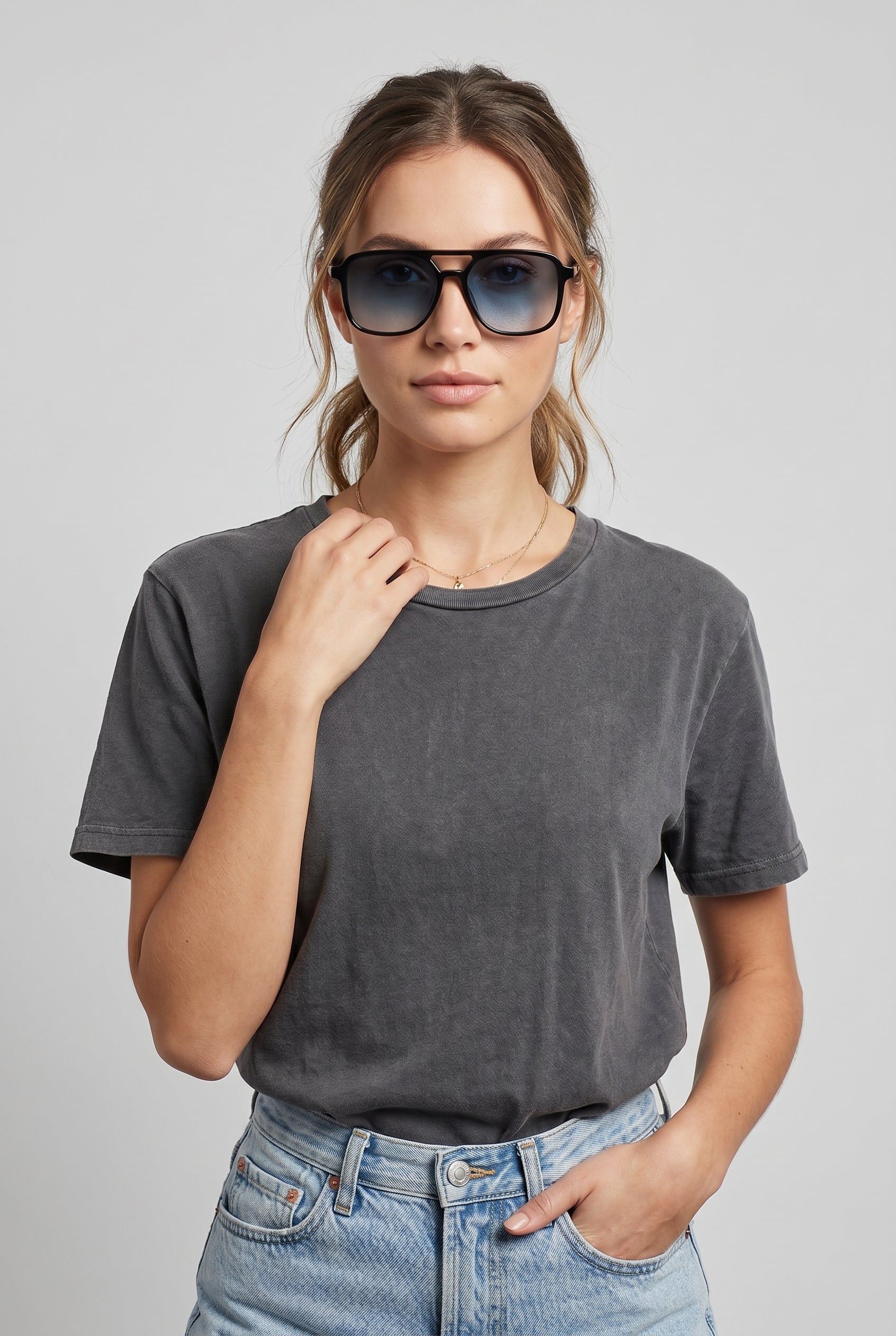 Eclipse | Square Polarized Sunglasses Retro Double Bridge UV400 TAC Lens
