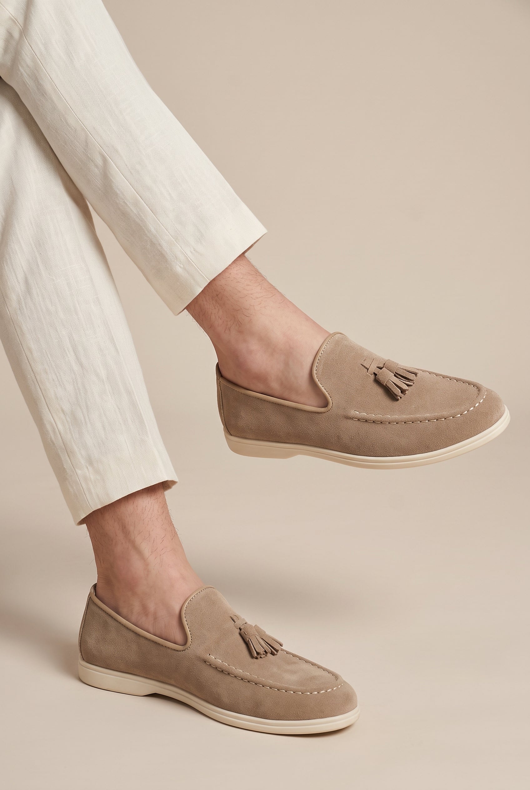 Perigee | Men's Slip-On Tassel Loafers Casual Flat Round-Toe Lightweight Shoes