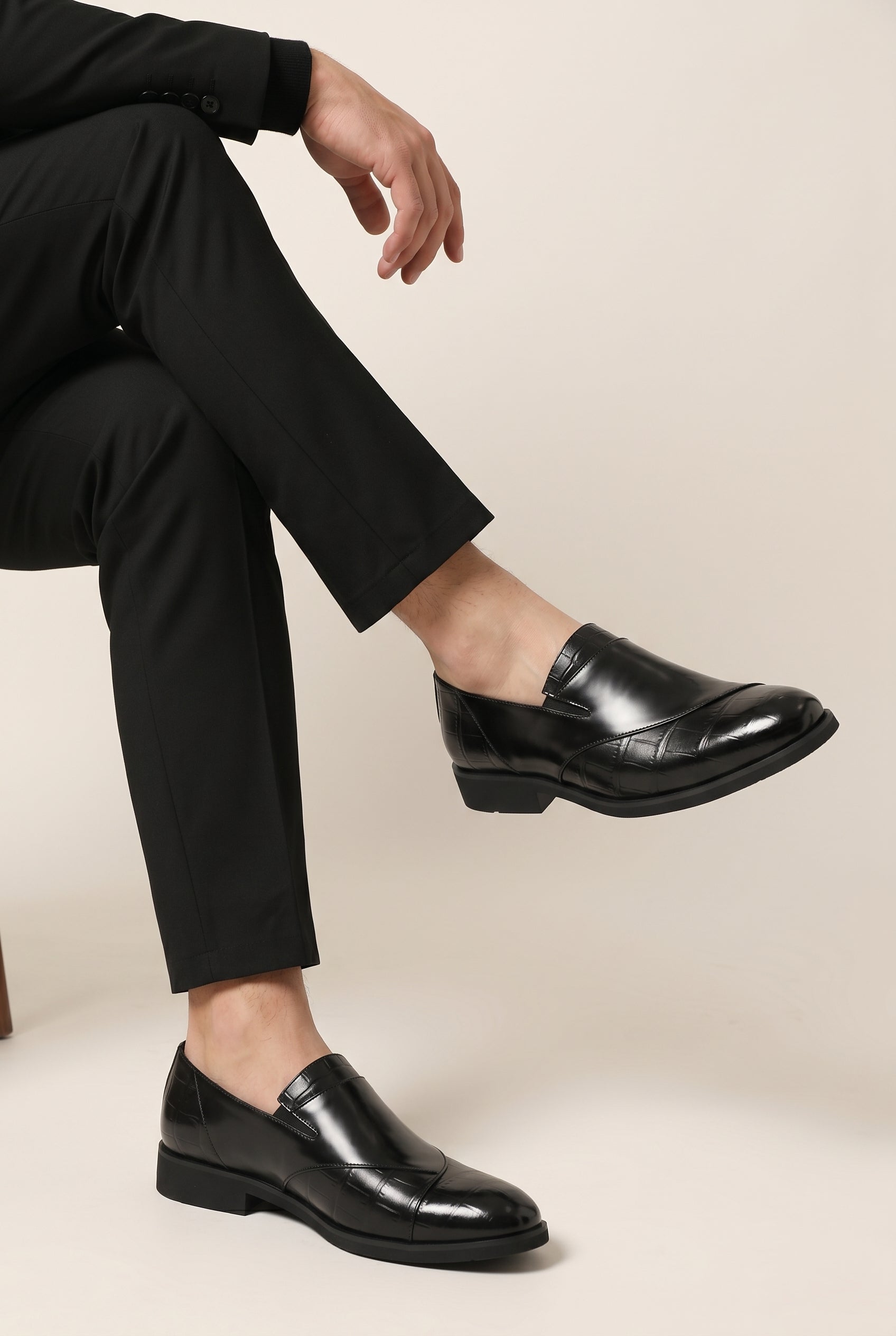 Kepler | Men's Leather Slip-On Shoes Pointed Toe Breathable Dress Shoes
