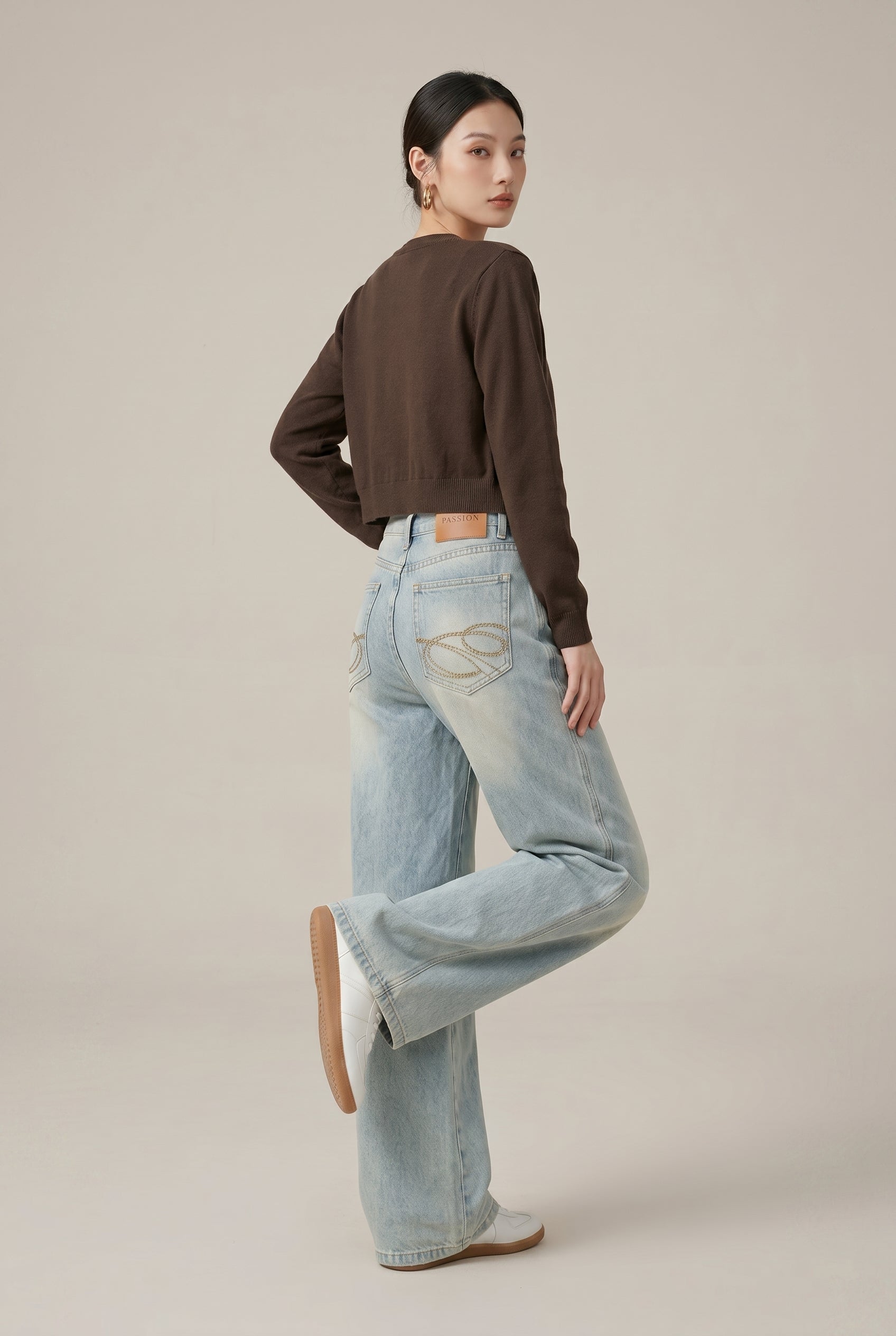 Women's Fleece-Lined High-Waist Wide-Leg Denim Jeans – Loose Fit Flared Warm Winter Pants Luna Body Co