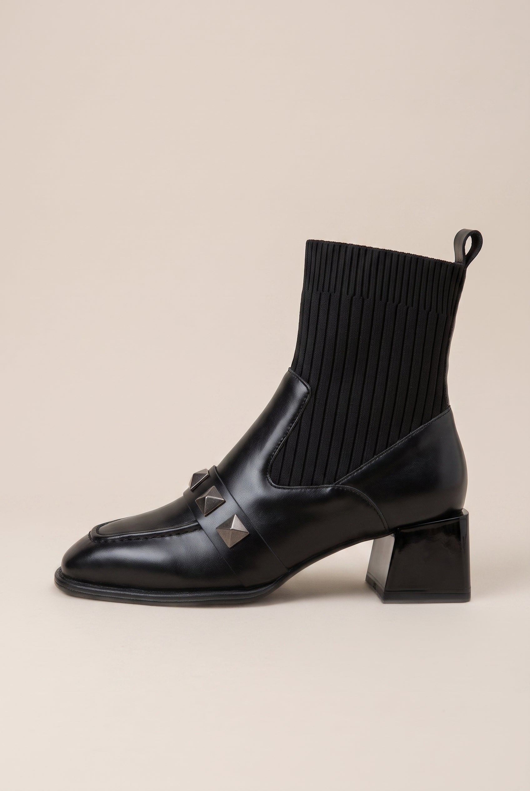 Tranquility | Square Toe Mid Heel Martin Boots Microfiber Fleece-Lined Ankle Boots