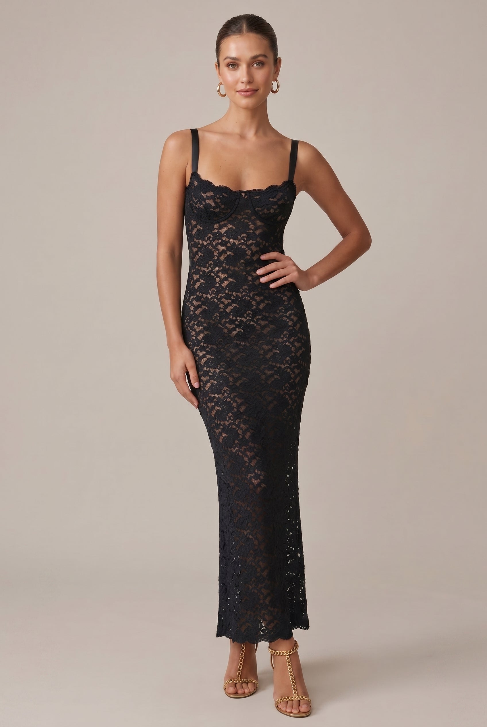 Women's Off-Shoulder Floral Lace Midi Dress – Sleeveless Slim Fit Spliced Bodycon Party Dress Luna Body Co