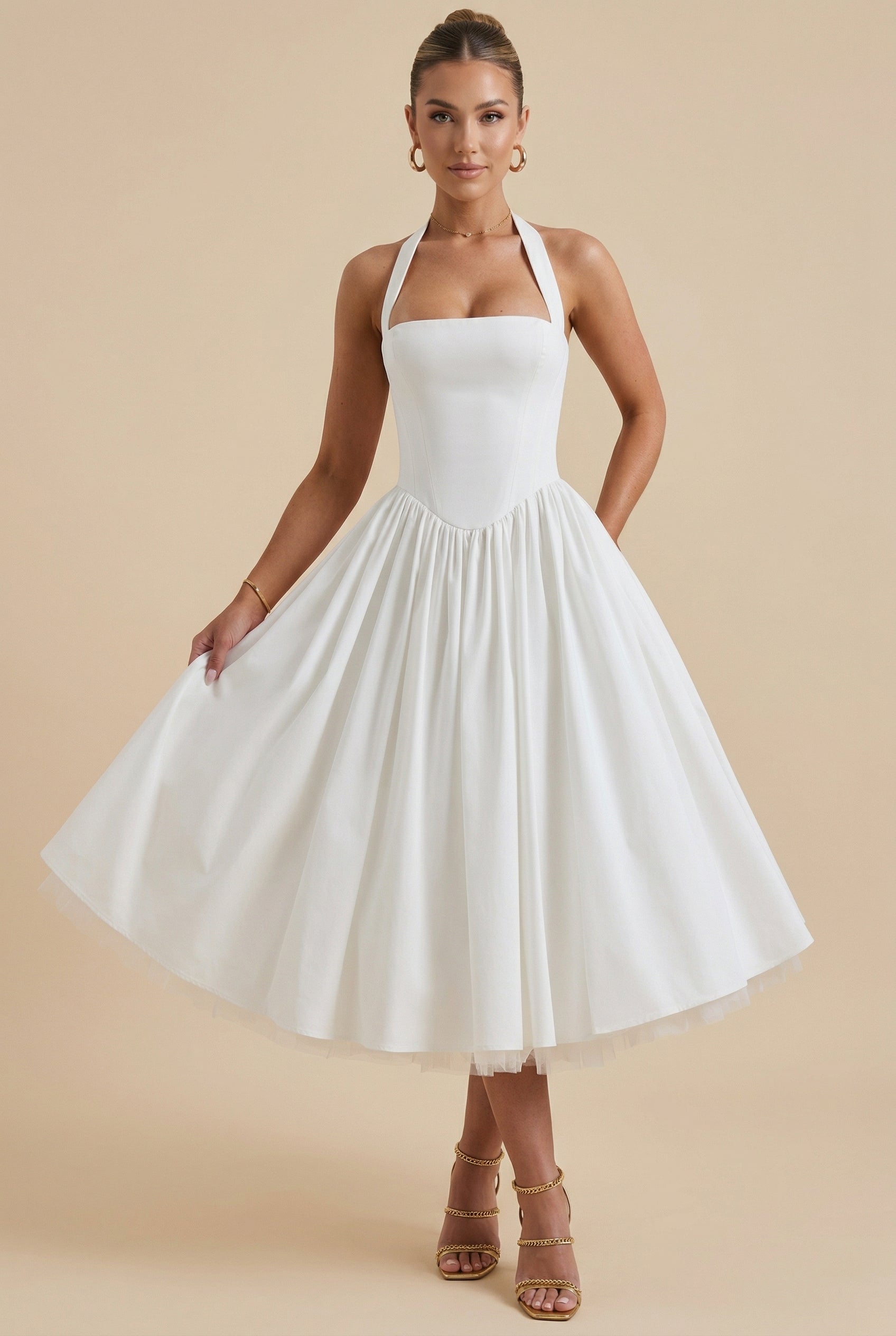 Women's Triple-Layer Mesh Puffy Dress with Elastic Waist