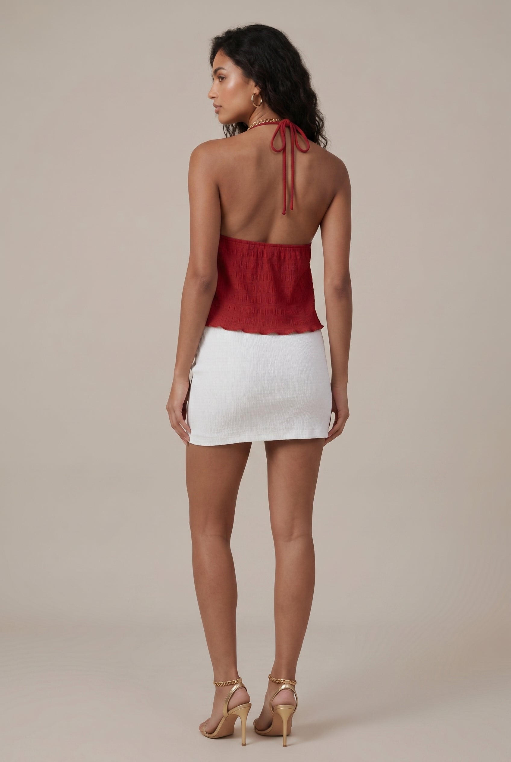 Women's Sultry Deep V-Neck Halter Bodycon Mini Dress – Adjustable Tie Camisole