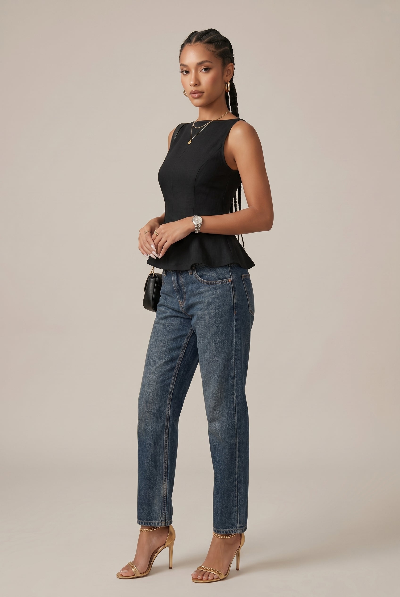 Women's Asymmetrical Ruffled Hem Backless Top – Sleeveless Bow-Tie Waist Loose Fit Blouse