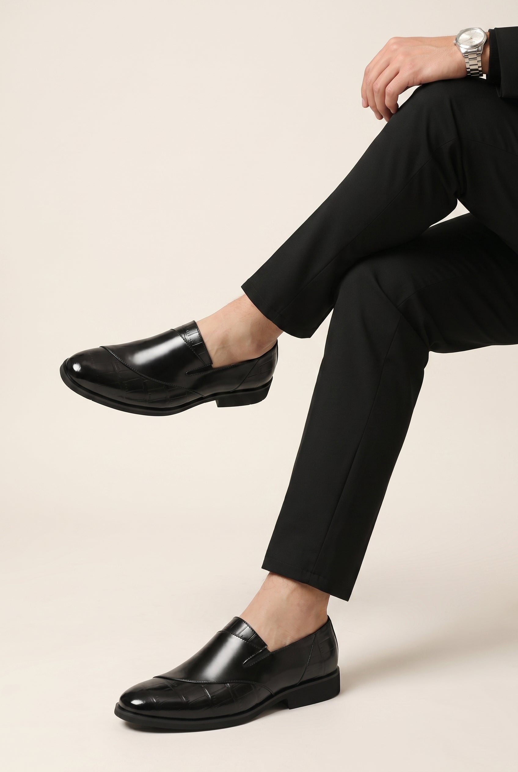 Kepler | Men's Leather Slip-On Shoes Pointed Toe Breathable Dress Shoes
