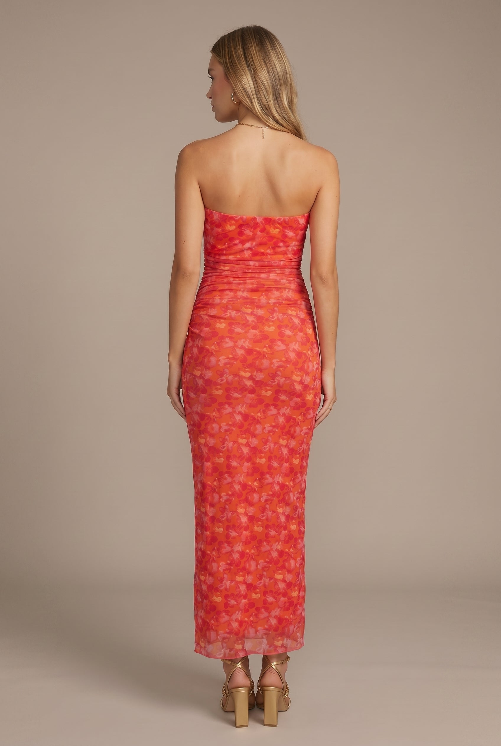 Women's Stunning Backless Floral Maxi Dress – A-Line Lace-Up Sleeveless Long Skirt