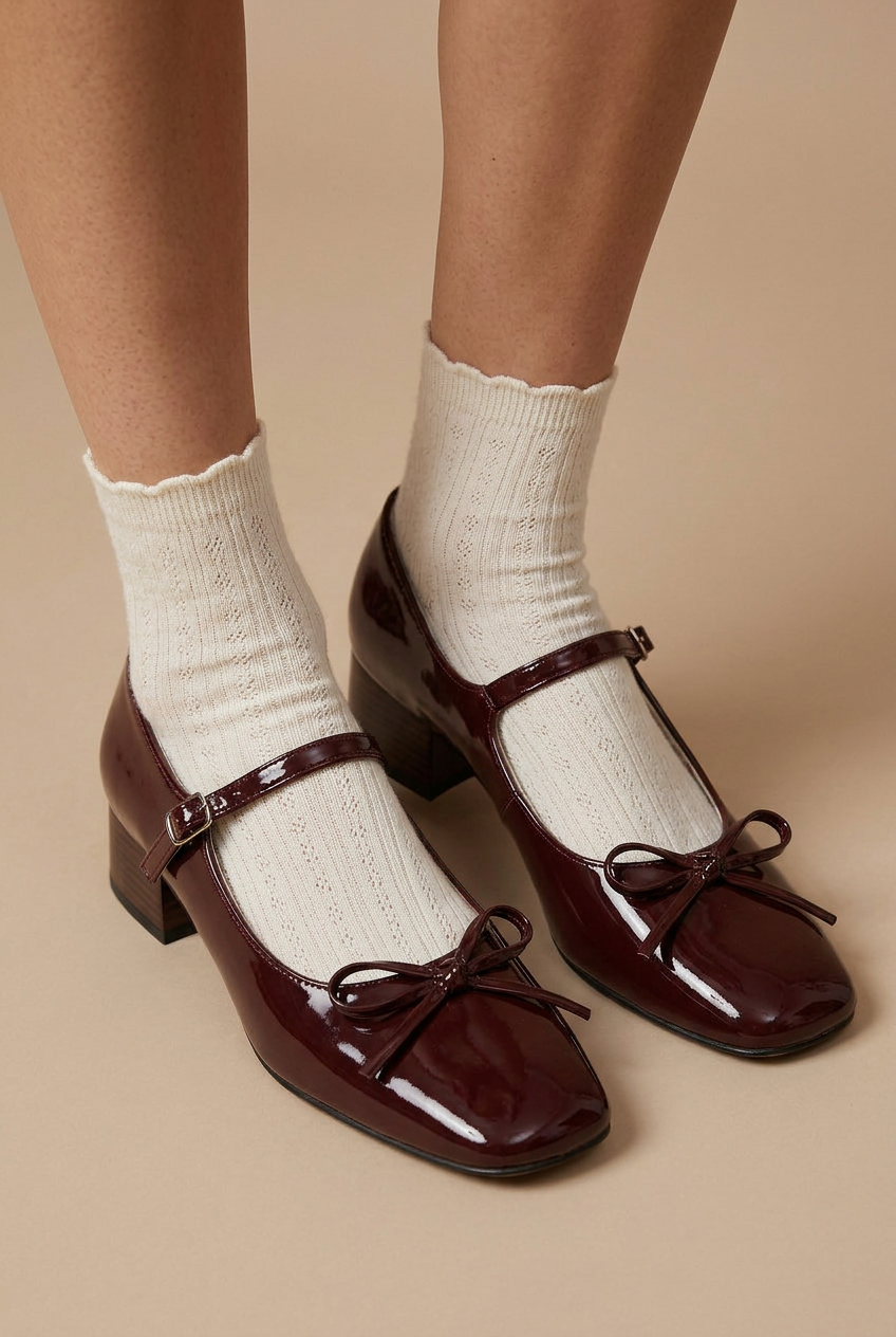 Women's Classic Mary Jane Block Heel Pumps – Square Toe, Slip-On, Vegan Leather