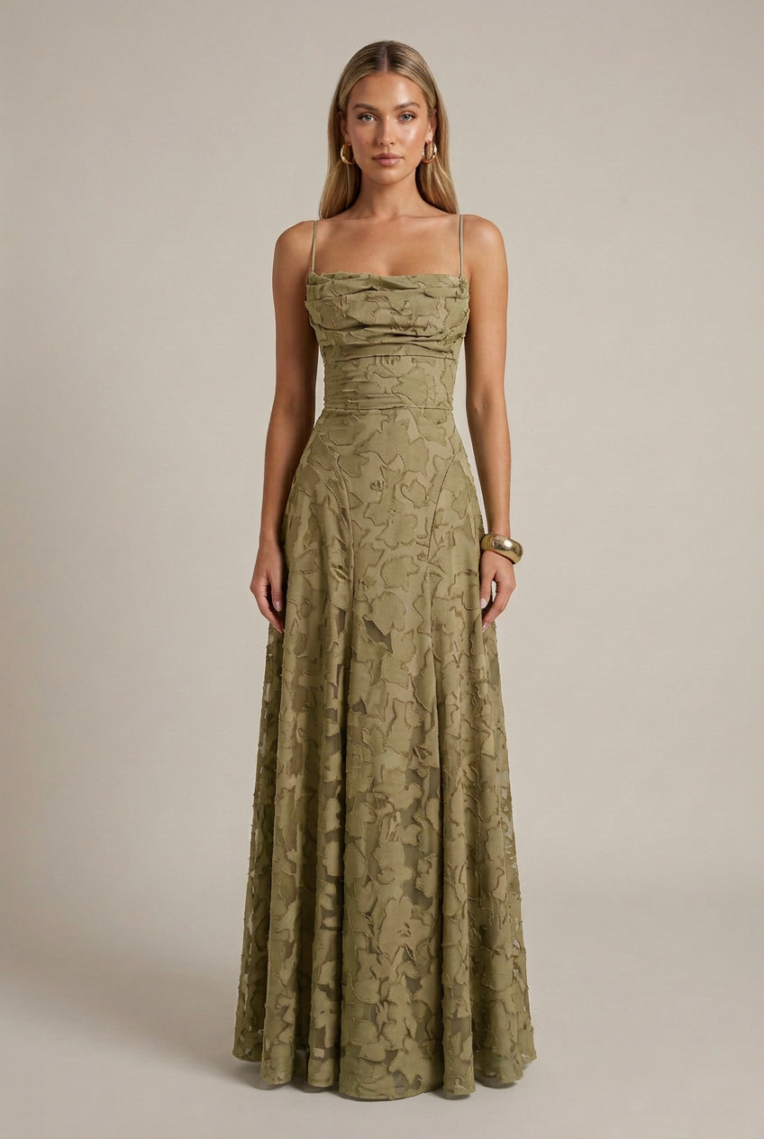 Women's Halter Neck Maxi Dress – Sleeveless A-Line, Mid-Waist, Geometric Print Summer Long Dress