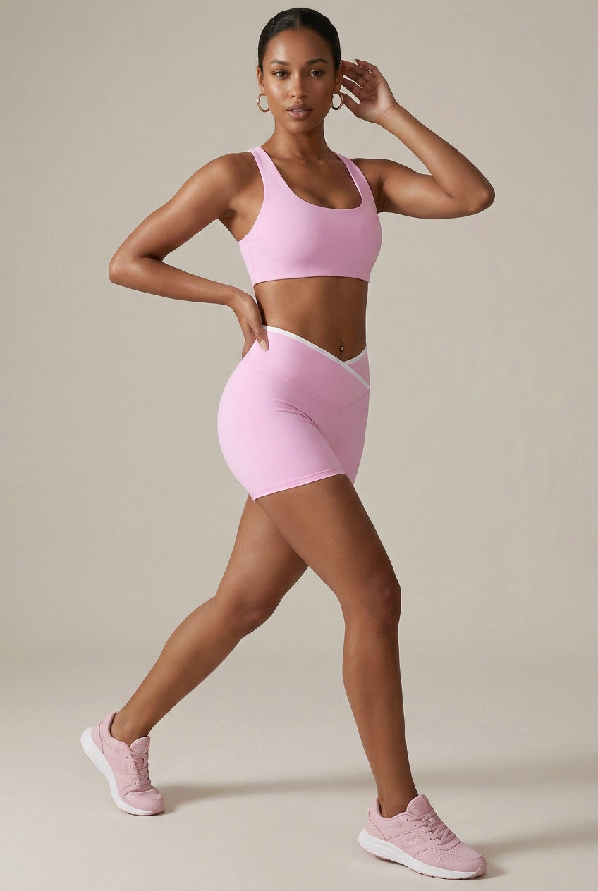 Women's Quick-Dry Yoga Workout Shorts – V-Waist Cross-Back, Butt-Lifting Moisture-Wicking Activewear