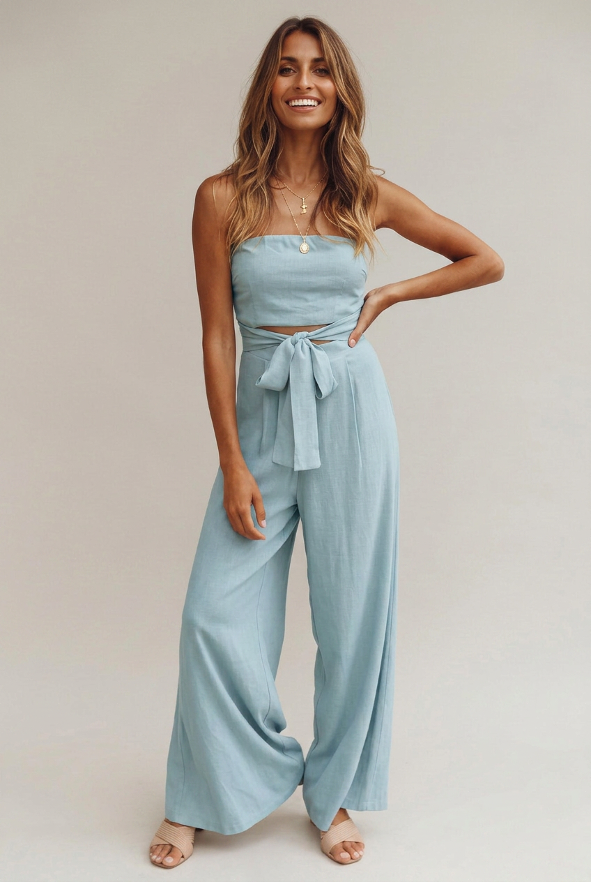Women's Sleeveless Backless Jumpsuit – Strappy Slim-Fit, Straight-Leg, Full-Length Solid Color