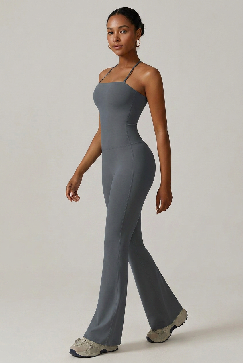 Women’s Seamless Yoga Jumpsuit – Slimming Contour, Quick-Dry Nylon, Breathable Stretch
