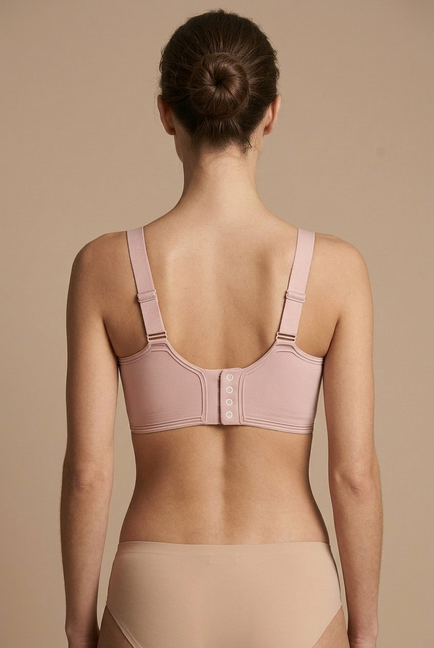 Women's Seamless Push-Up Bra – Wire-Free Full Coverage, Fixed Straps, Four-Row Hook Closure with Sponge Padding