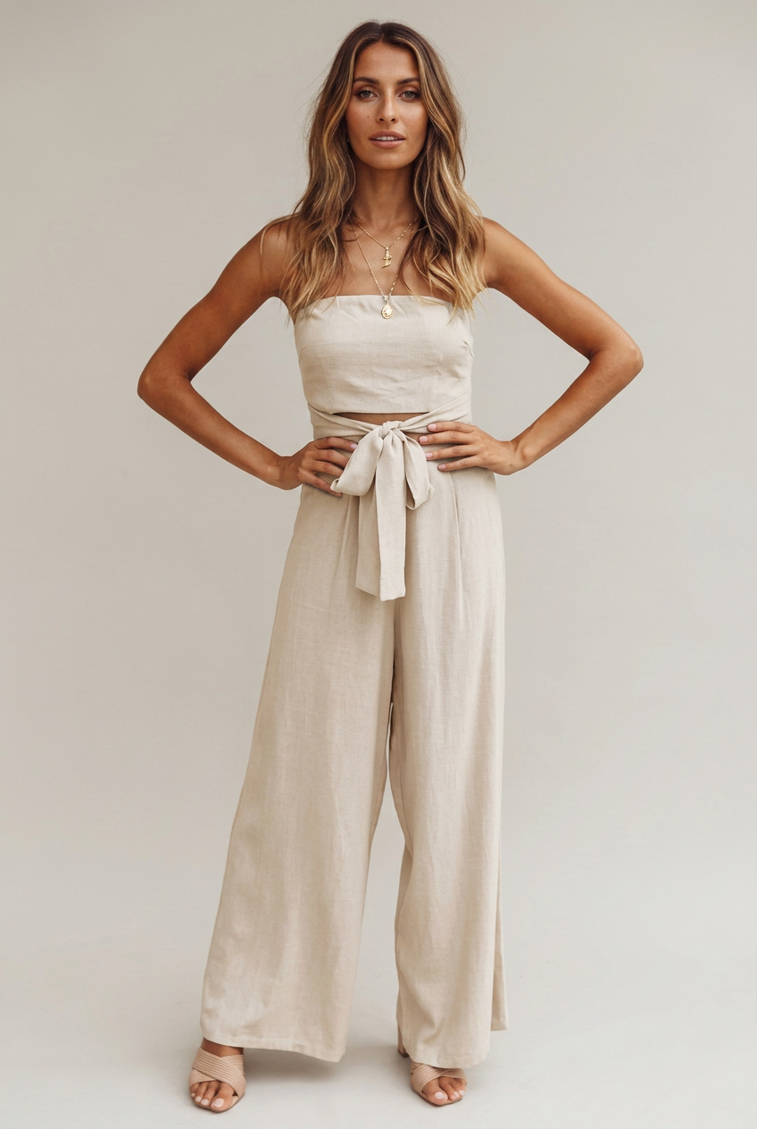Women's Sleeveless Backless Jumpsuit – Strappy Slim-Fit, Straight-Leg, Full-Length Solid Color