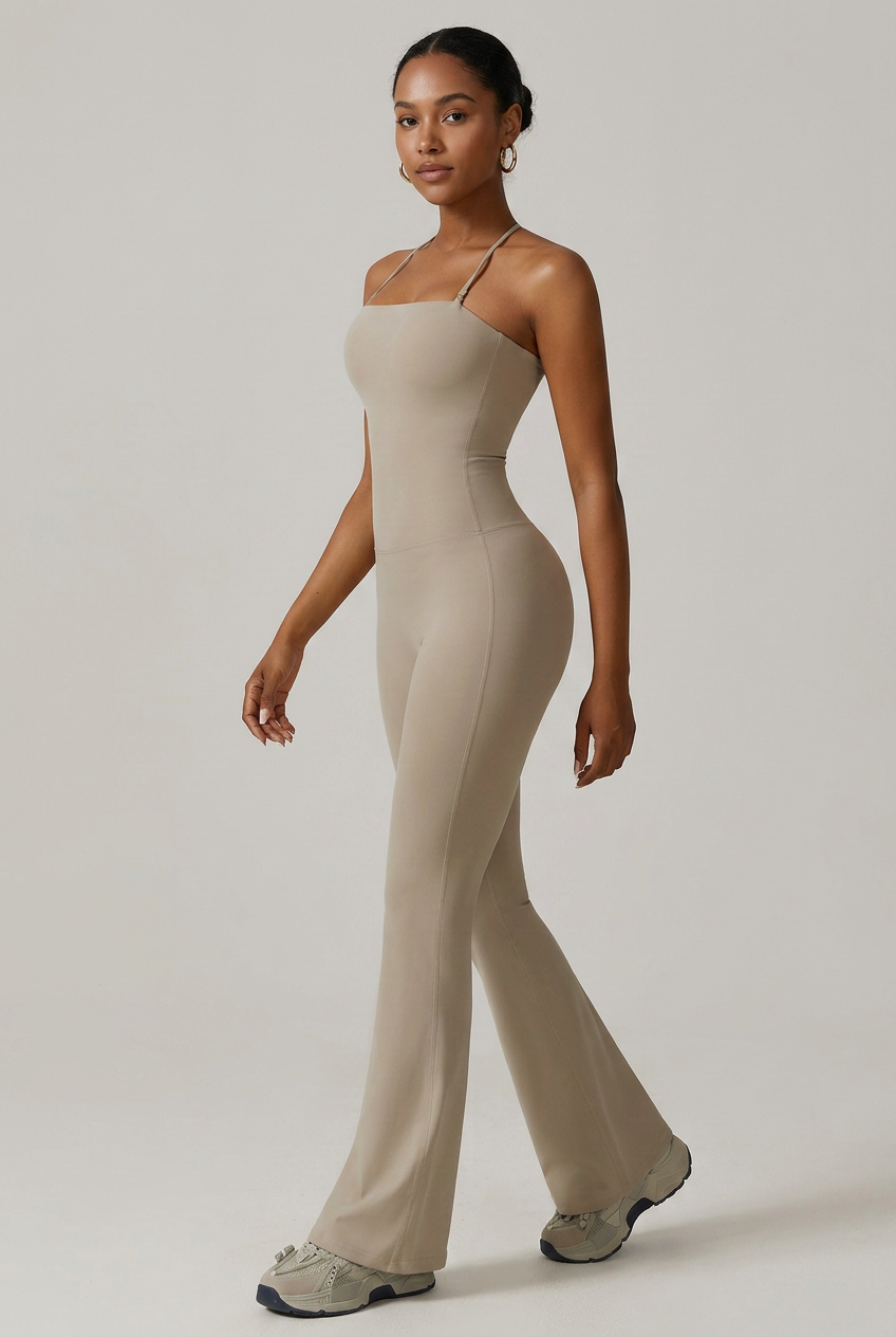 Women’s Seamless Yoga Jumpsuit – Slimming Contour, Quick-Dry Nylon, Breathable Stretch