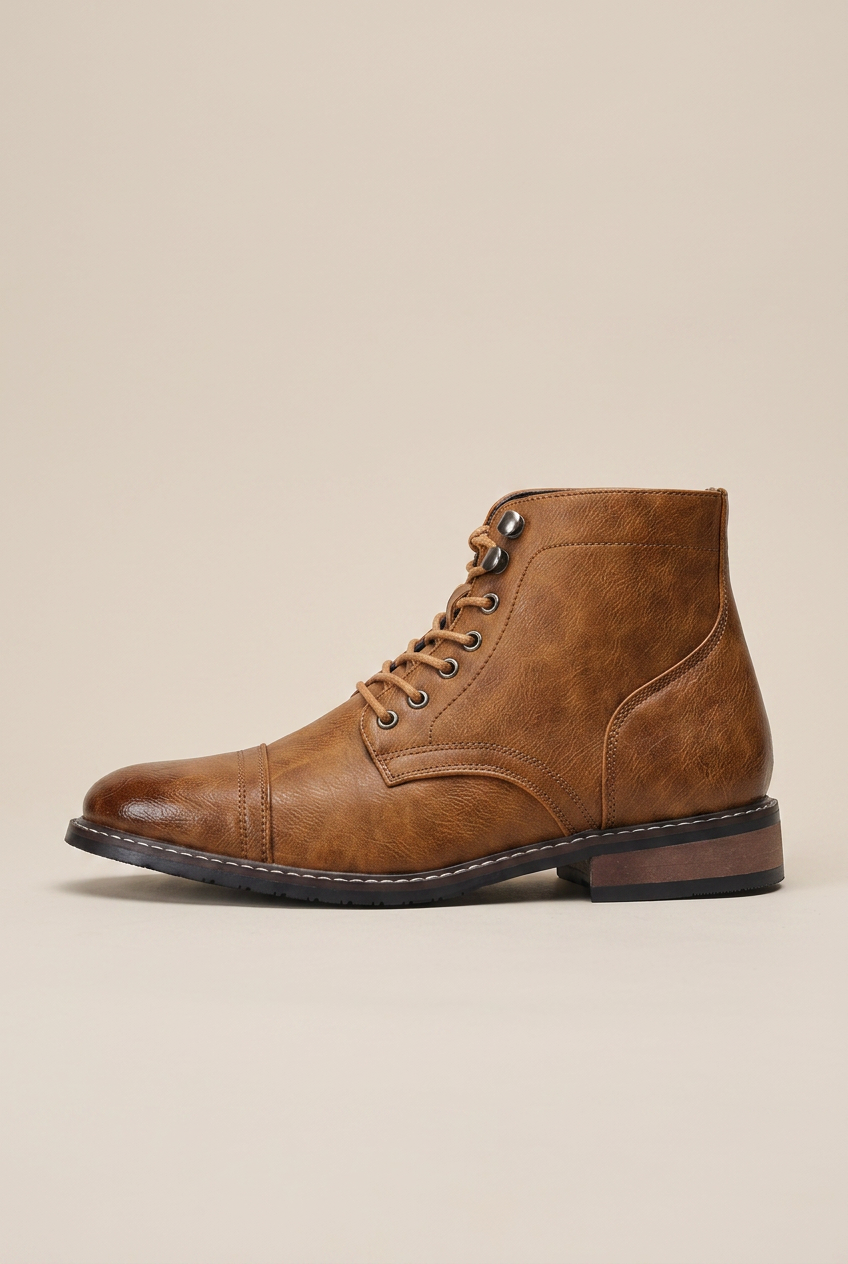 Tycho | Retro Lace-Up Martin Boots Men's Round Toe Wedge Work Boots