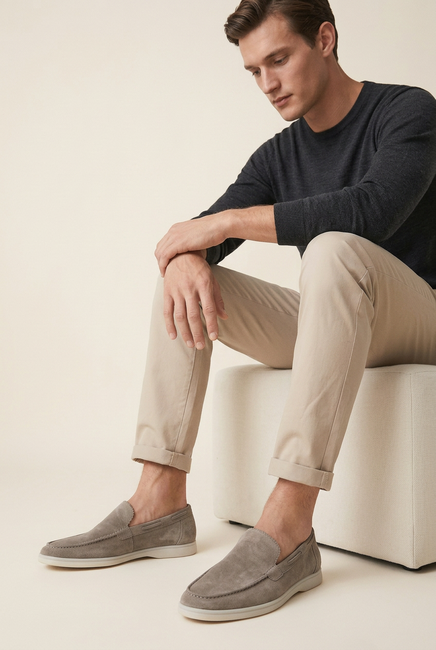 Perigee | Men's Suede Driving Loafers Slip-On Flats Casual Moccasin Shoes