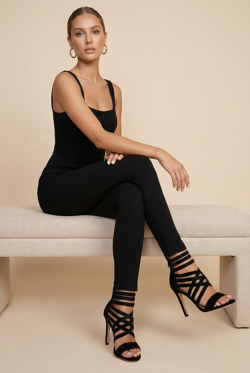Selene | Women's Strappy Stiletto Sandals Cut-Out Wrap-Around High-Heel Evening Dress Sandals