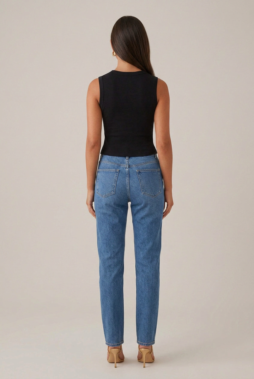 Women's Sleeveless Button-Up Vest - Round Neck Slim Fit Streetwear Top