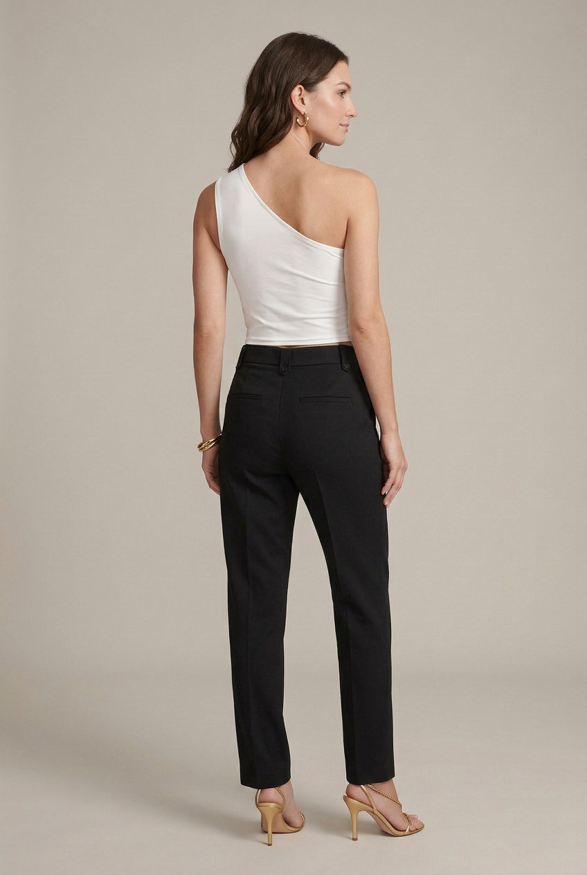 Women's Pleated Vest Top - Sleeveless Collarless Slim Fit Pullover Tank