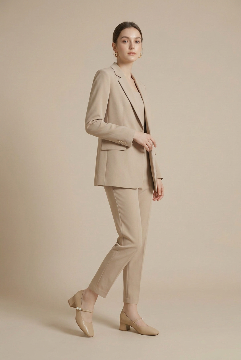 Crescent | Women's Mary Jane Shoes Square-Toe 5cm Block-Heel Buckle-Strap Leather Heels