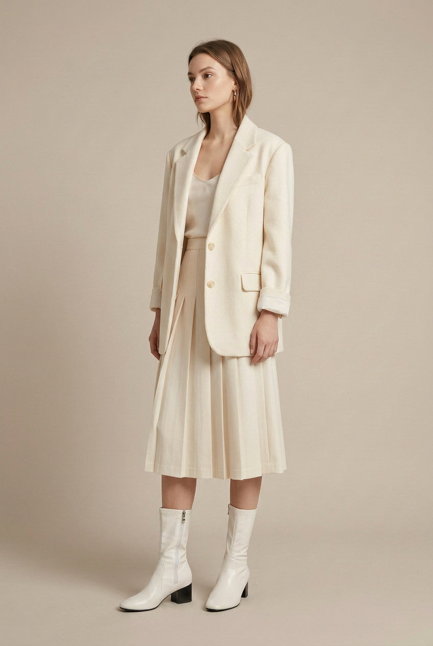 Serena | Square Toe Thick Heel Chelsea Boots French Maillard Stretch Ankle Boots