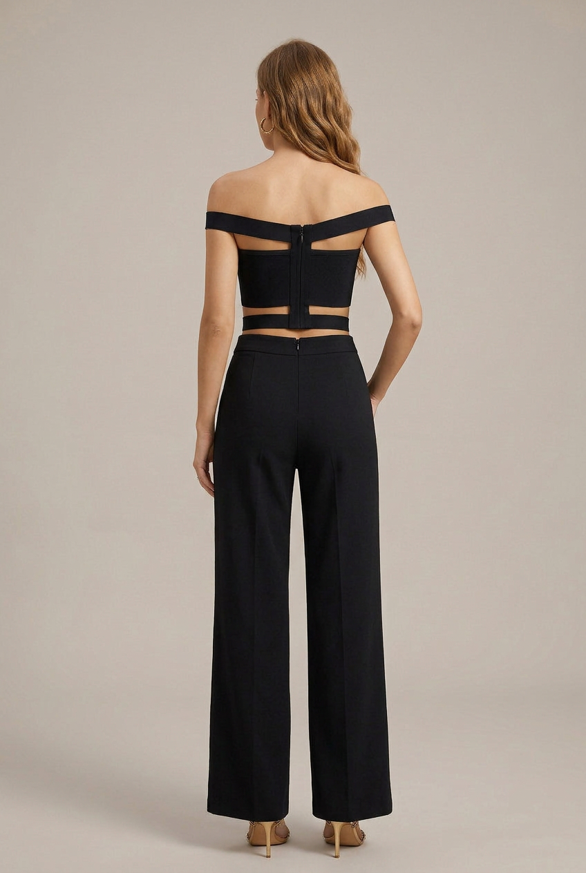 Women's Bandage Crop Top - Strapless Hollow Out Slim Fit Short Tube Top