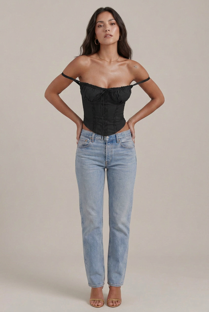 Women's Lace Camisole Top - Slim Fit Sling Strap Solid Color Short Length