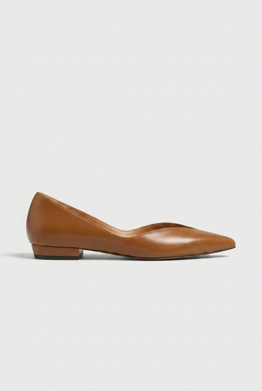 Iris | Women's Pointed-Toe Ballet Flats Slip-On Snake-Print Leather Low-Cut Dress Flats