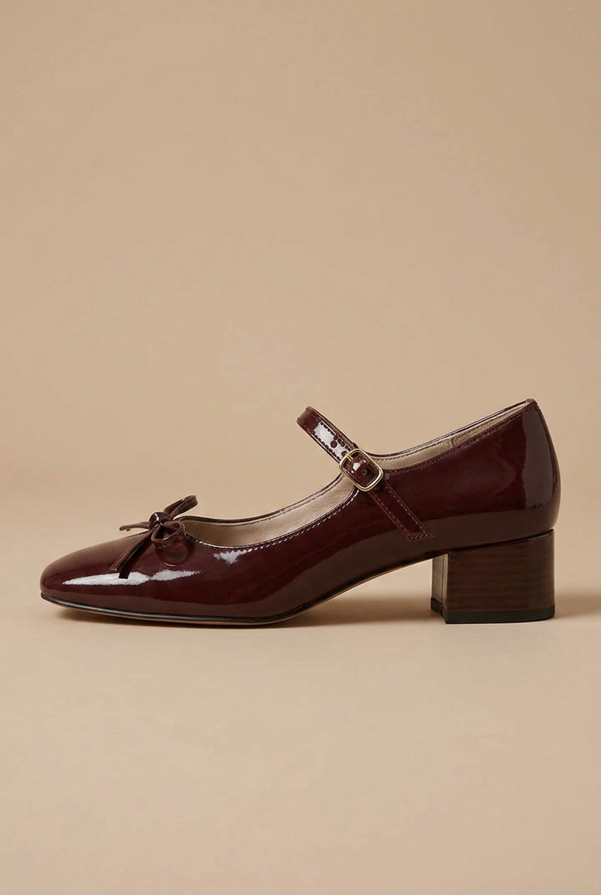 Crescent | Women's Classic Mary Jane Block Heel Pumps – Square Toe, Slip-On, Vegan Leather Luna Body Co