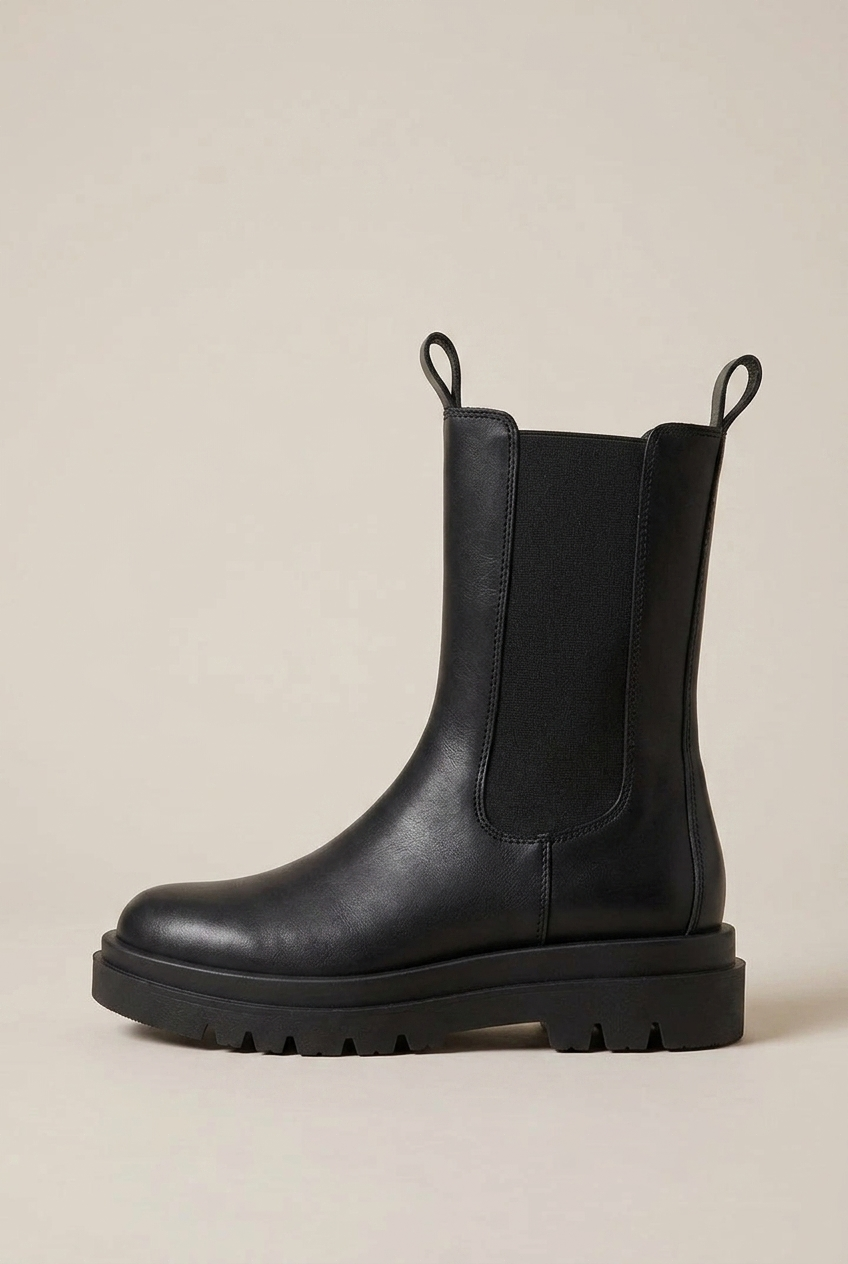 Women's Retro Mid-Calf PU Boots - Classic Round Toe Slip-On Martin Style Luna Body Co